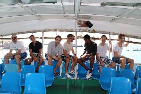 Rock Atoll Crew Wearing Bold Printed Shorts!