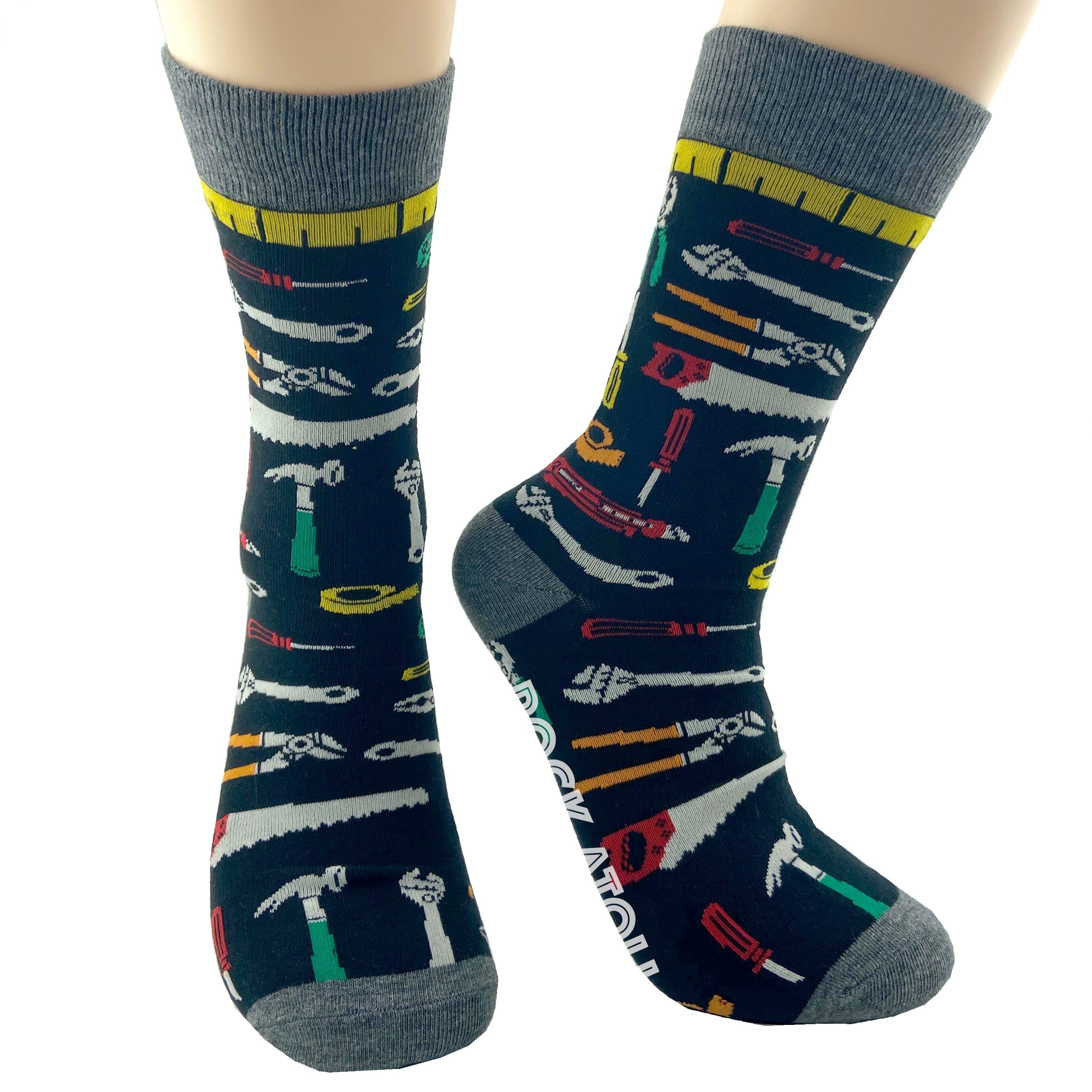 Unisex DIY Themed Screwdriver Hammer Saw Patterned Novelty Socks