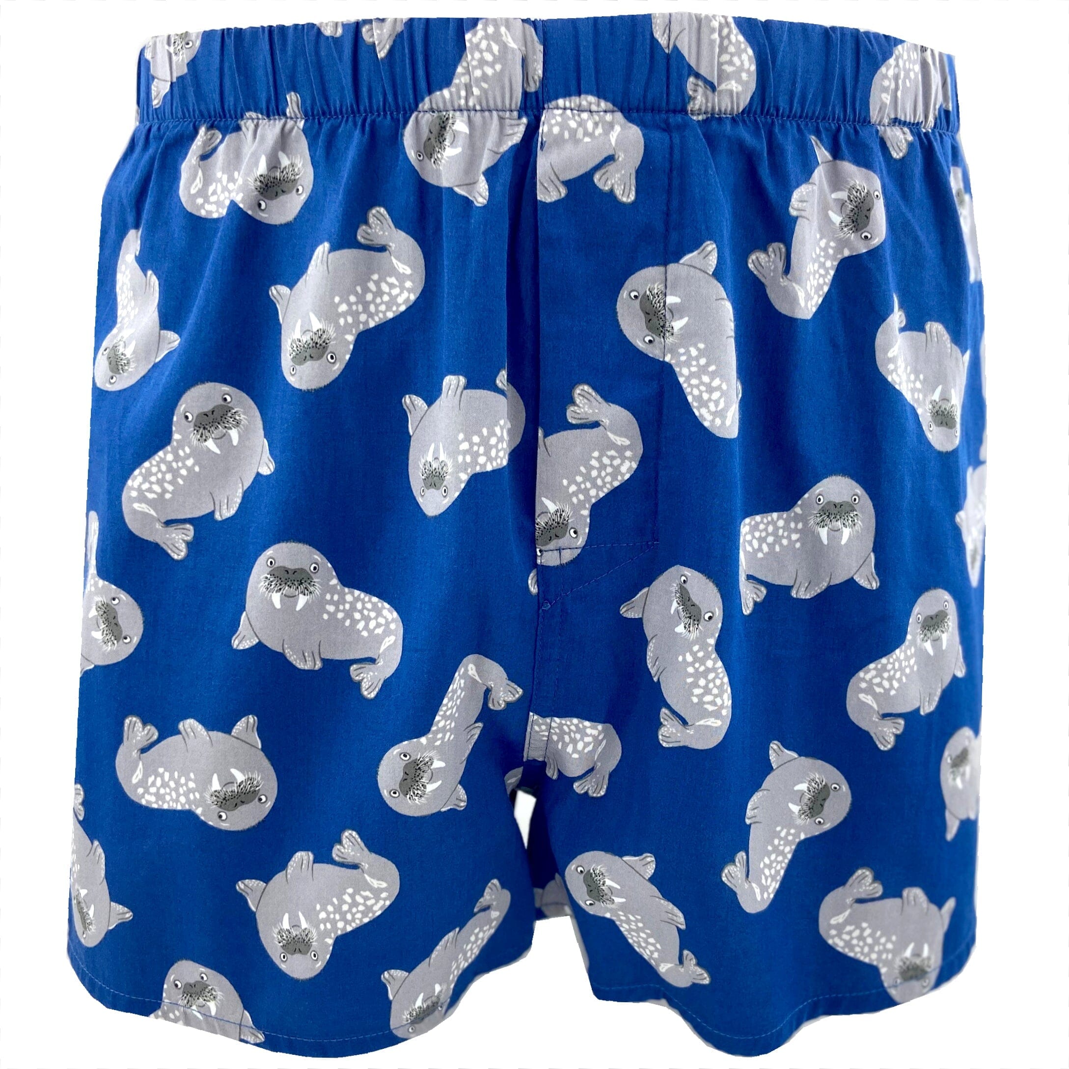 Men's Cartoon Walrus Sea Lion Print Cotton Boxer Shorts Underwear