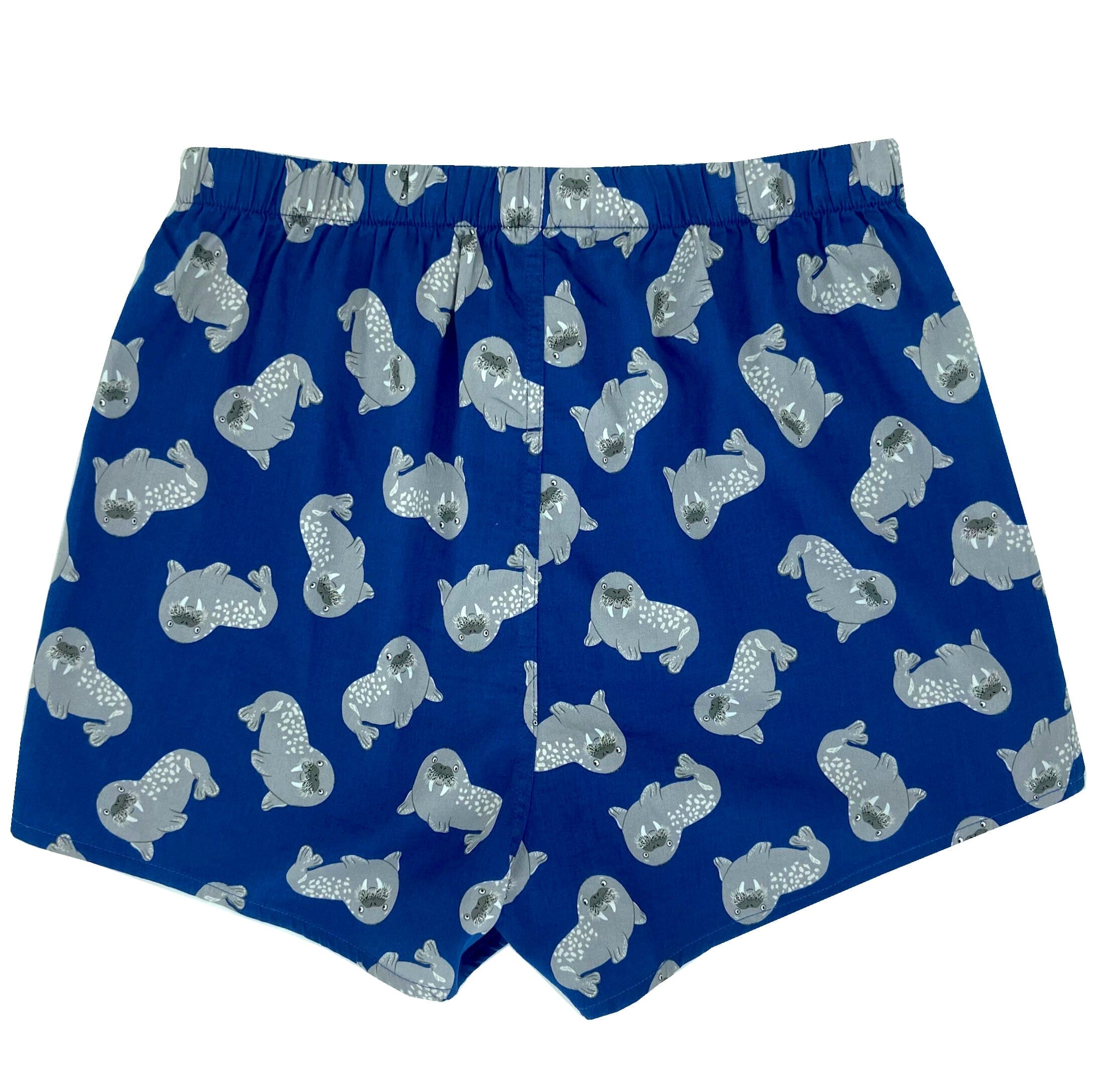 Men's Cartoon Walrus Sea Lion Print Cotton Boxer Shorts Underwear
