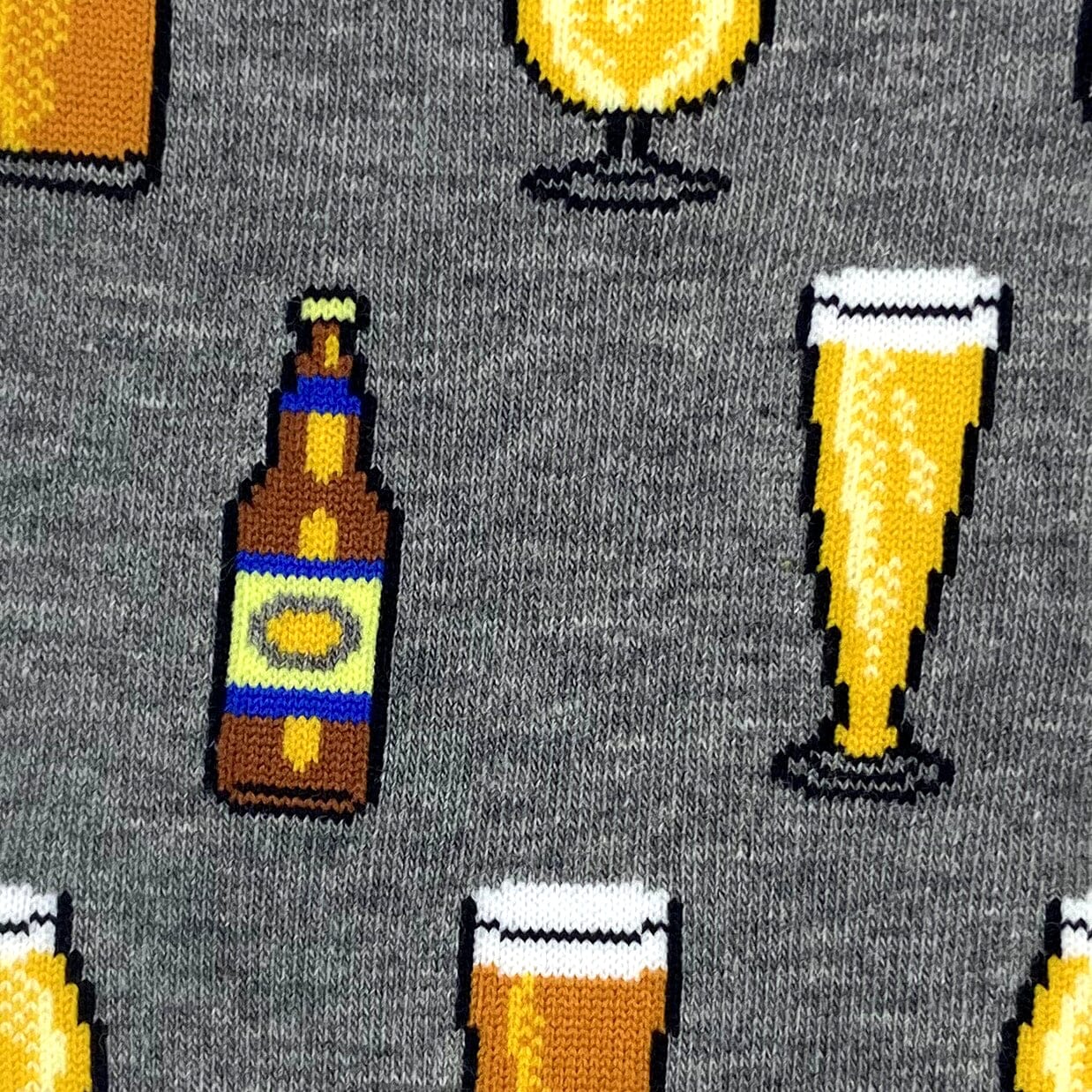 Women's Happy Hour Themed Beer Bottles Patterned Novelty Crew Socks