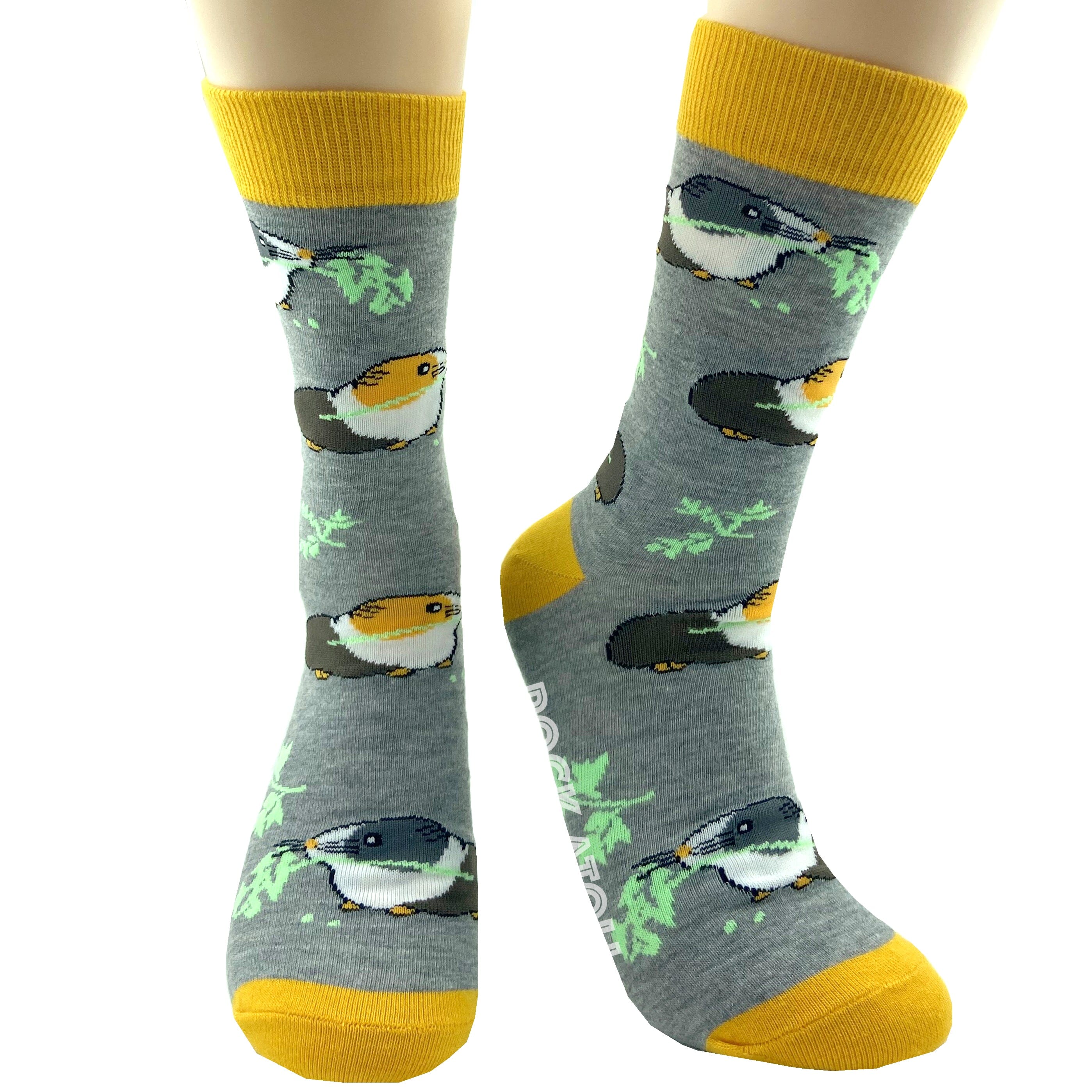 Grey Unisex Guinea Pig Hamster Gerbil Patterned Novelty Crew Socks