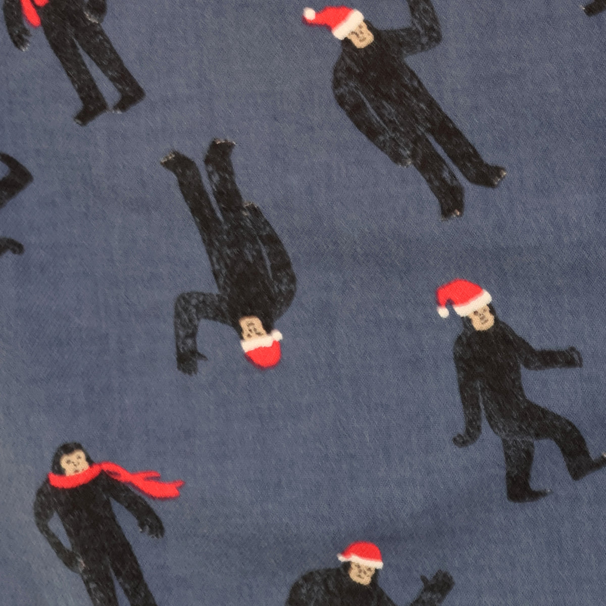 Men's Santa Sasquatch Bigfoot Yeti All Over Long Flannel Pajama Pants