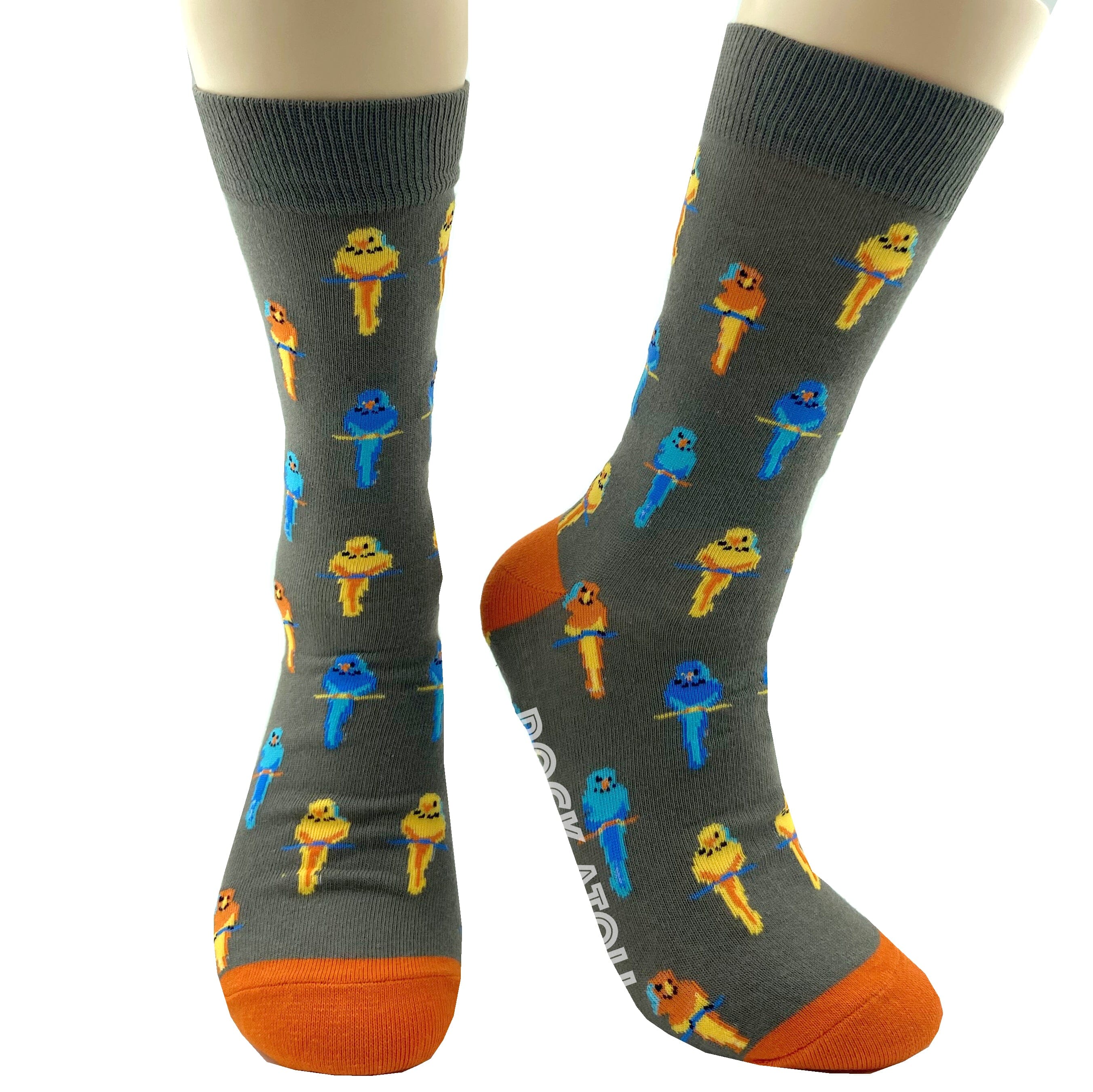 Unisex Tropical Bird Parakeet Lovebird Budgie Patterned Novelty Socks