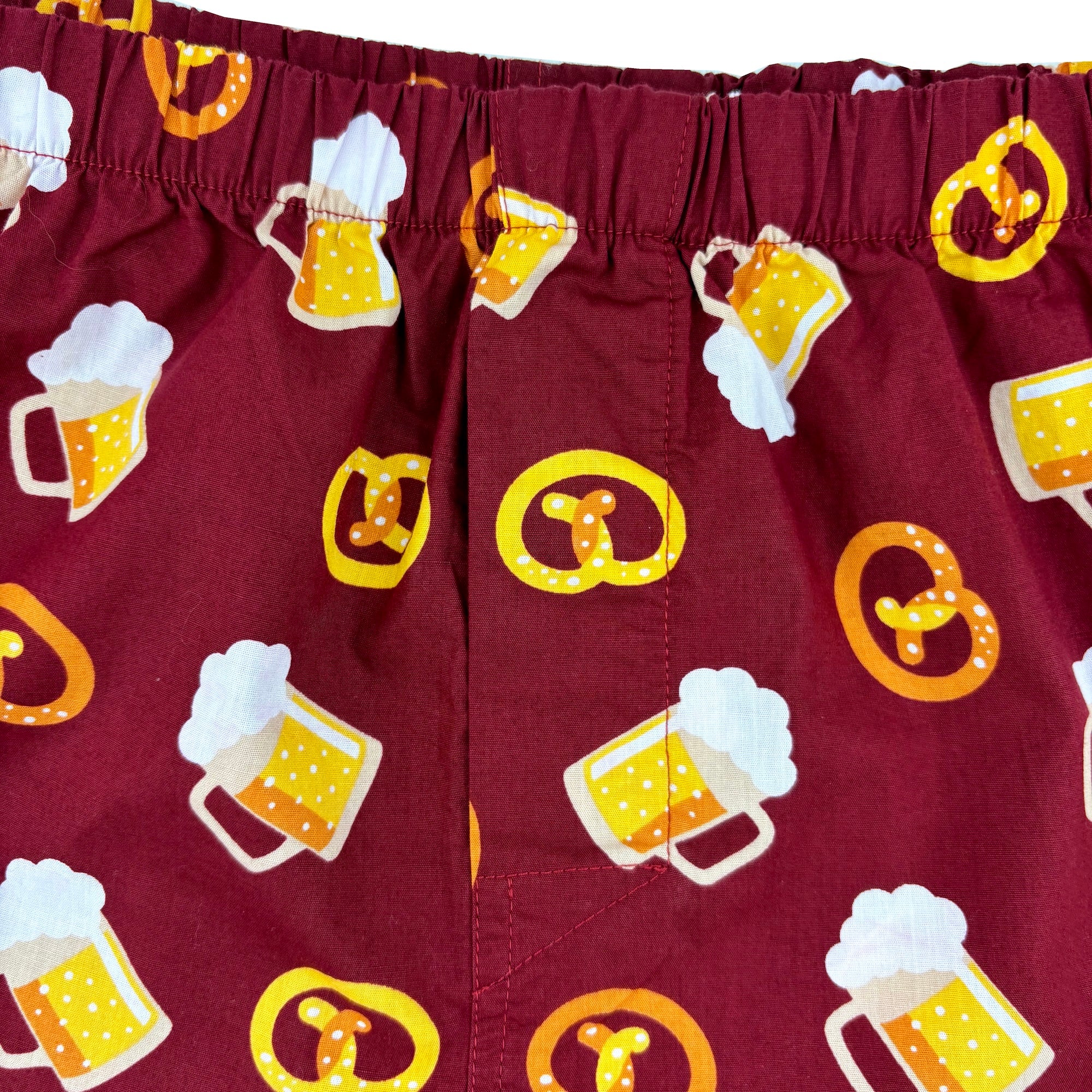 Men's Manly Foodie Beer & Pretzels All Over Print Novelty Boxer Shorts