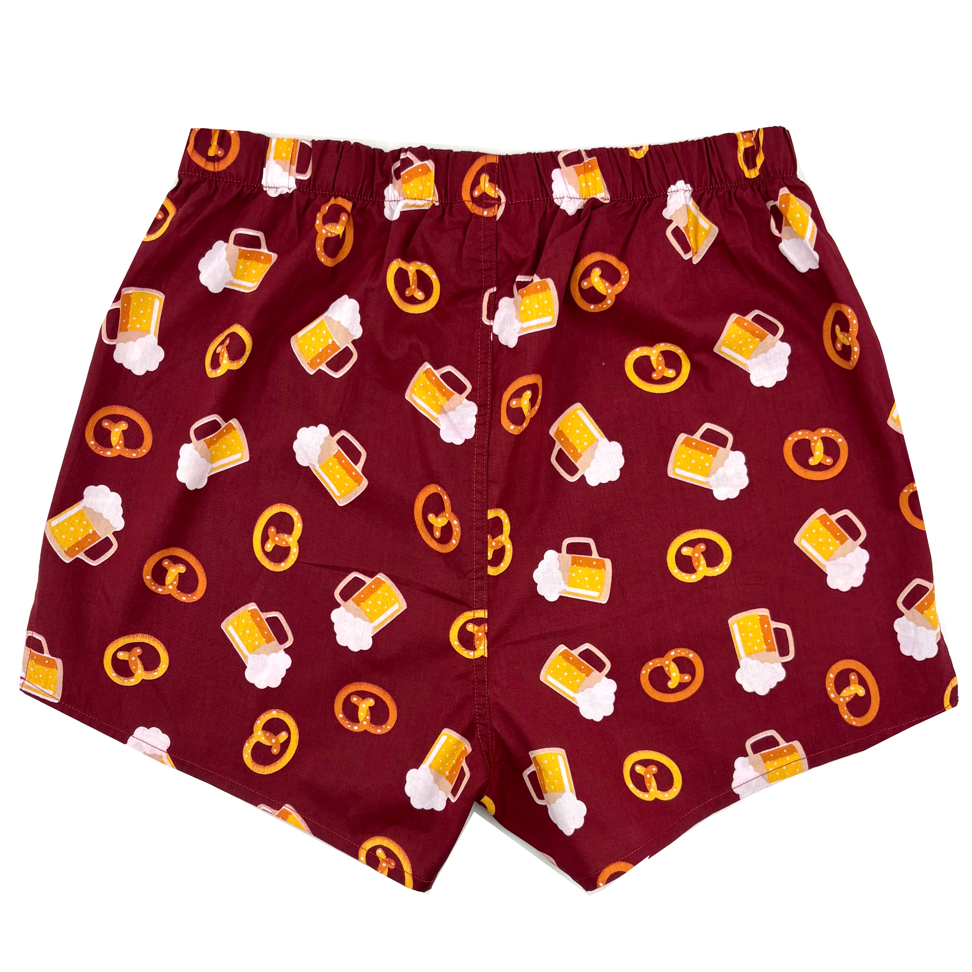 Men's Manly Foodie Beer & Pretzels All Over Print Novelty Boxer Shorts