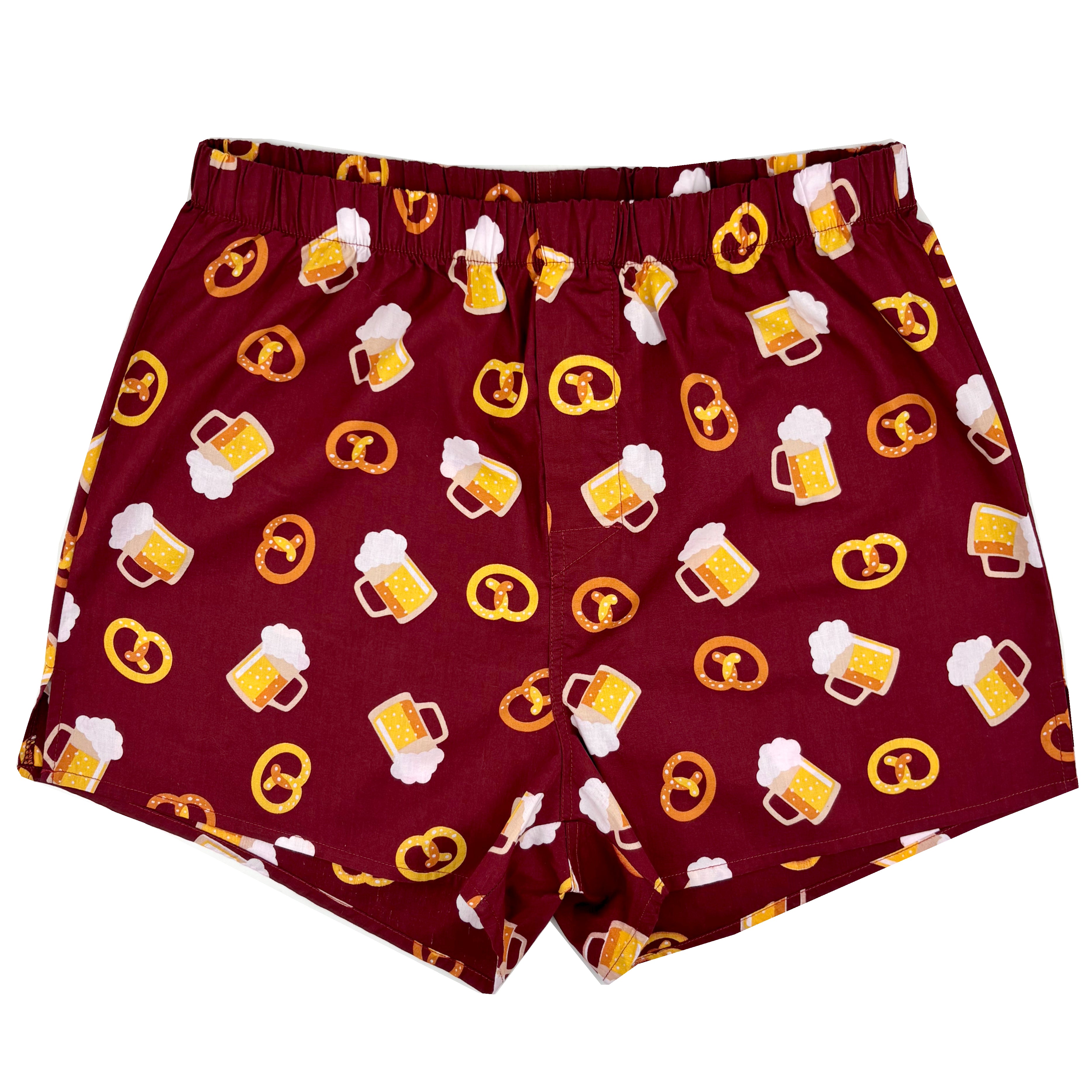 Men's Manly Foodie Beer & Pretzels All Over Print Novelty Boxer Shorts