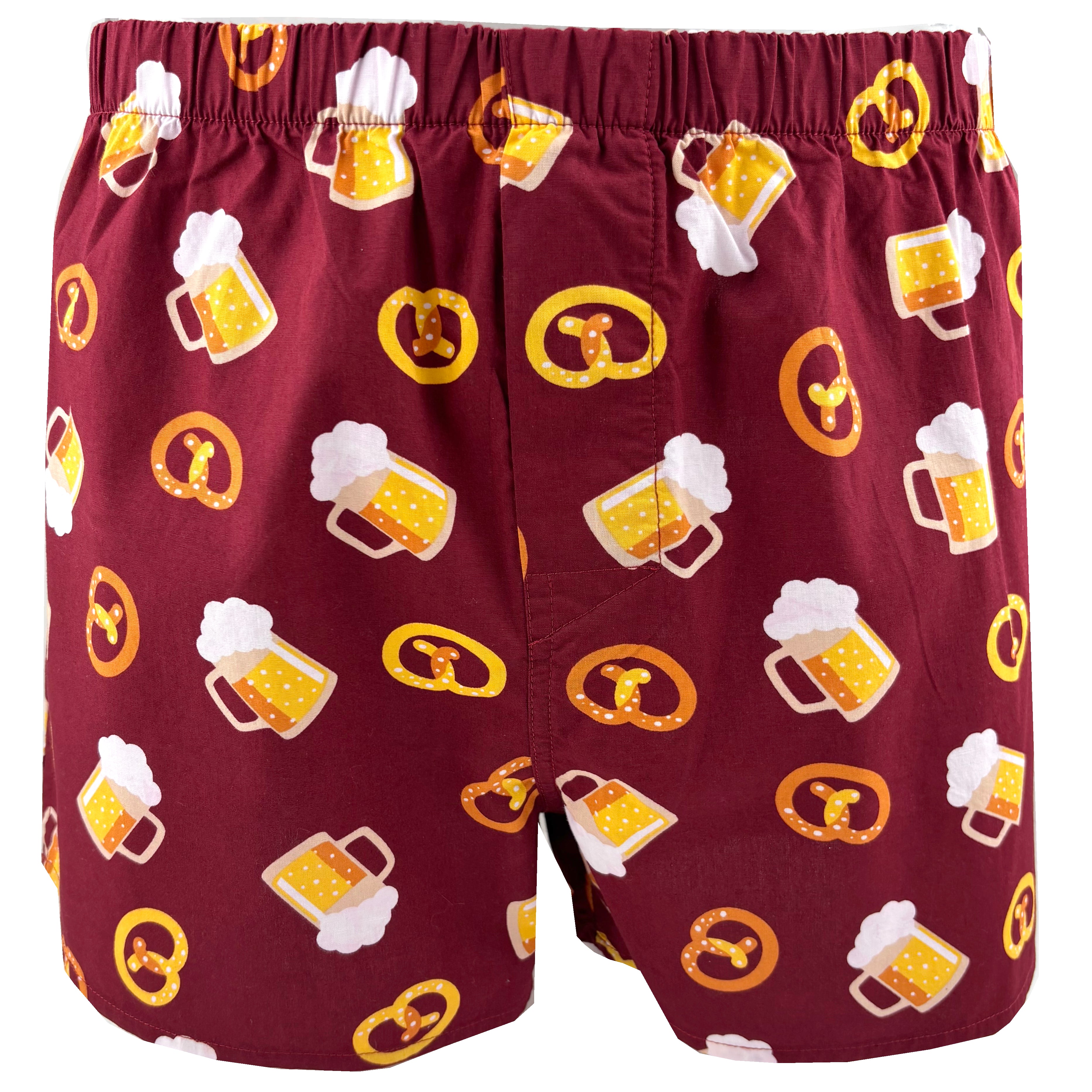 Men's Manly Foodie Beer & Pretzels All Over Print Novelty Boxer Shorts