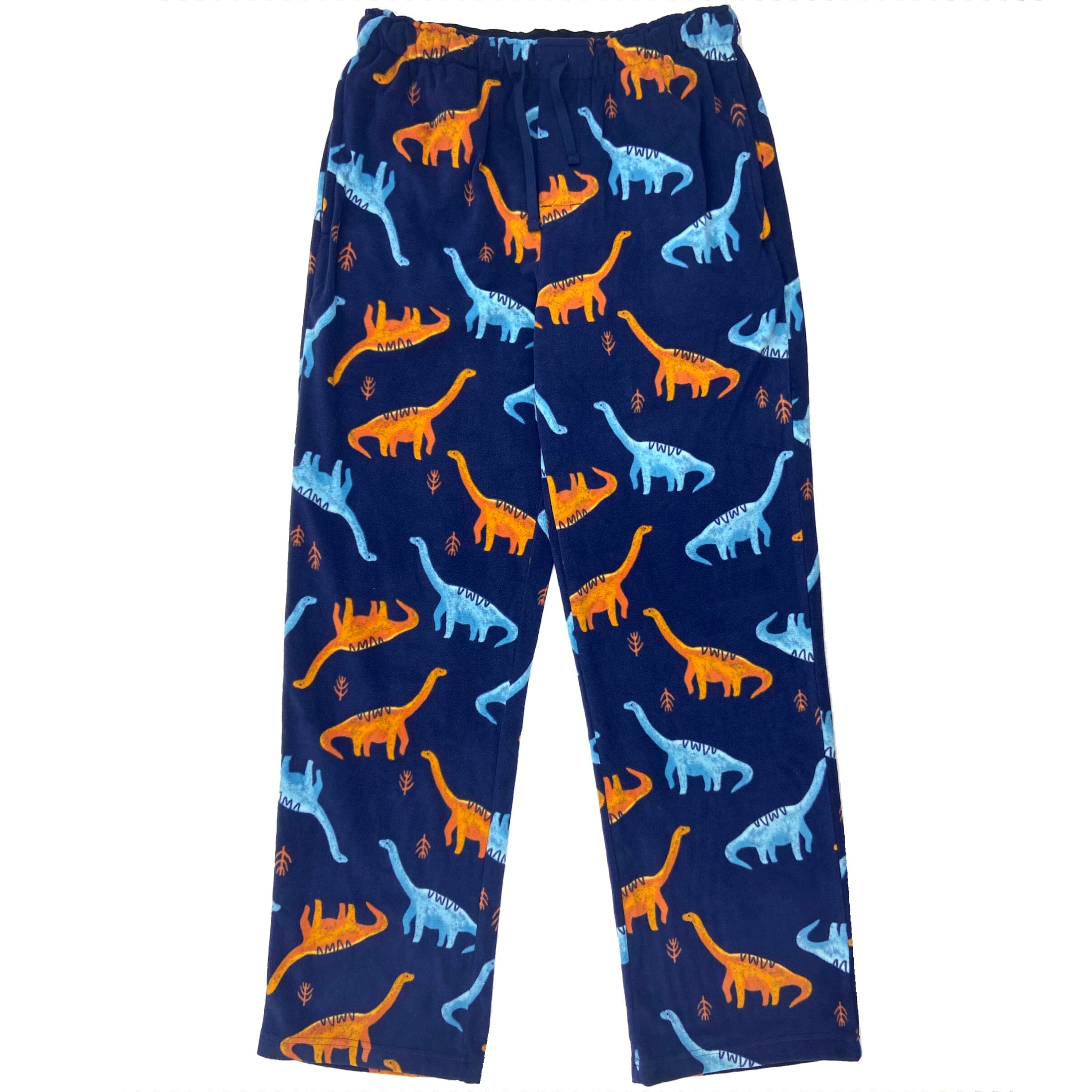 Fun Long Neck Dinosaur Patterned Soft Fleece Pant Bottoms for Adults
