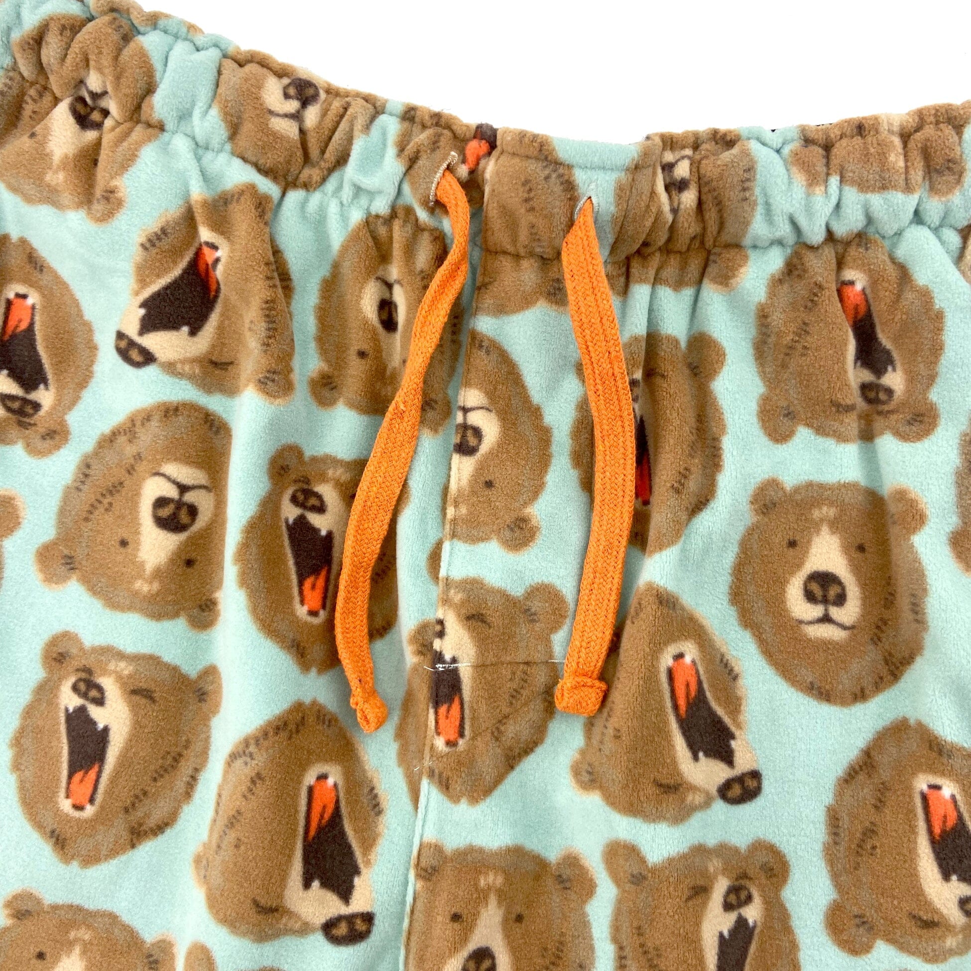 Soft Cozy Warm Brown Bear Patterned Fleece Pajama PJ Pants for Adults