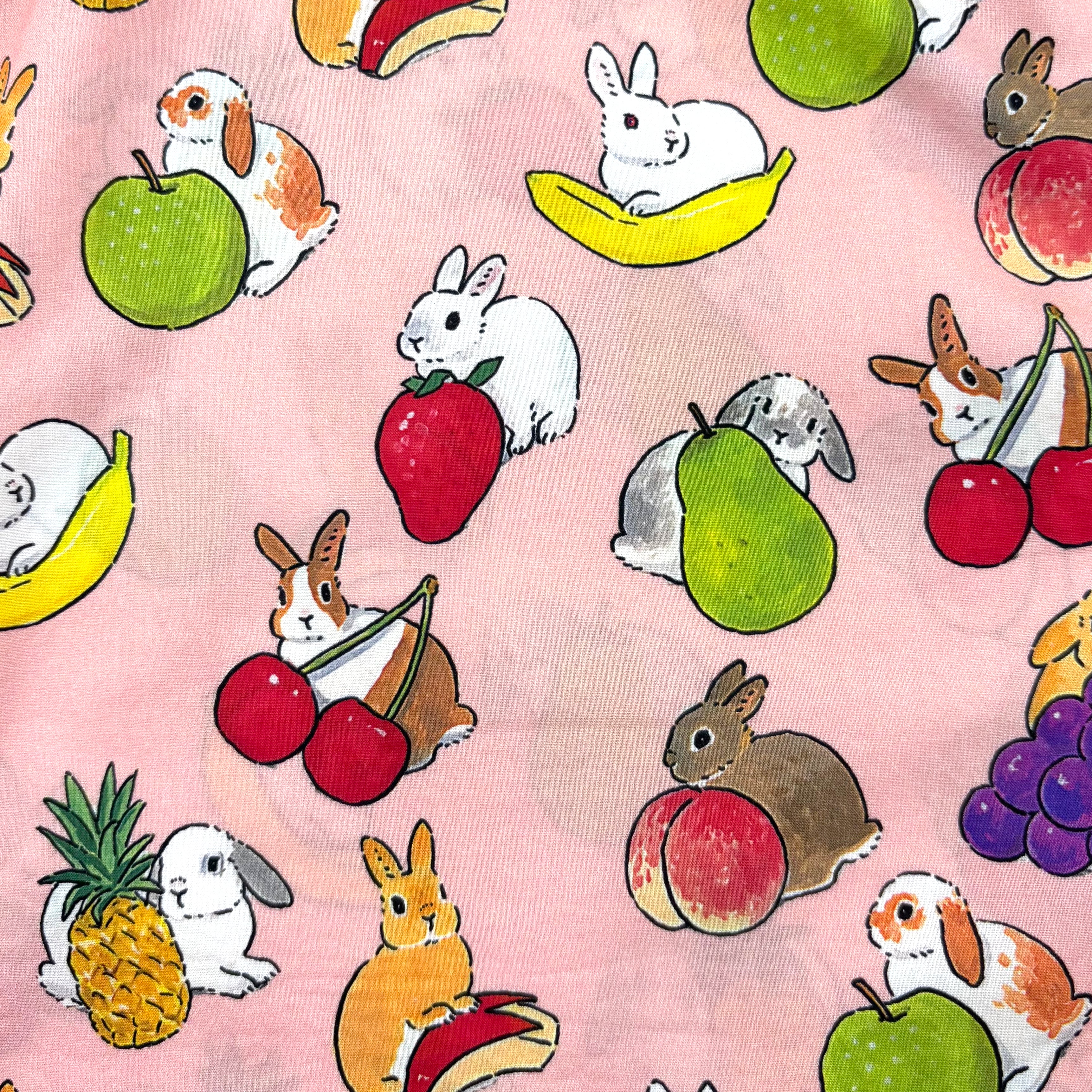 100% Cotton Fruity Bunny Rabbit Novelty Print Lightweight Boxer Shorts