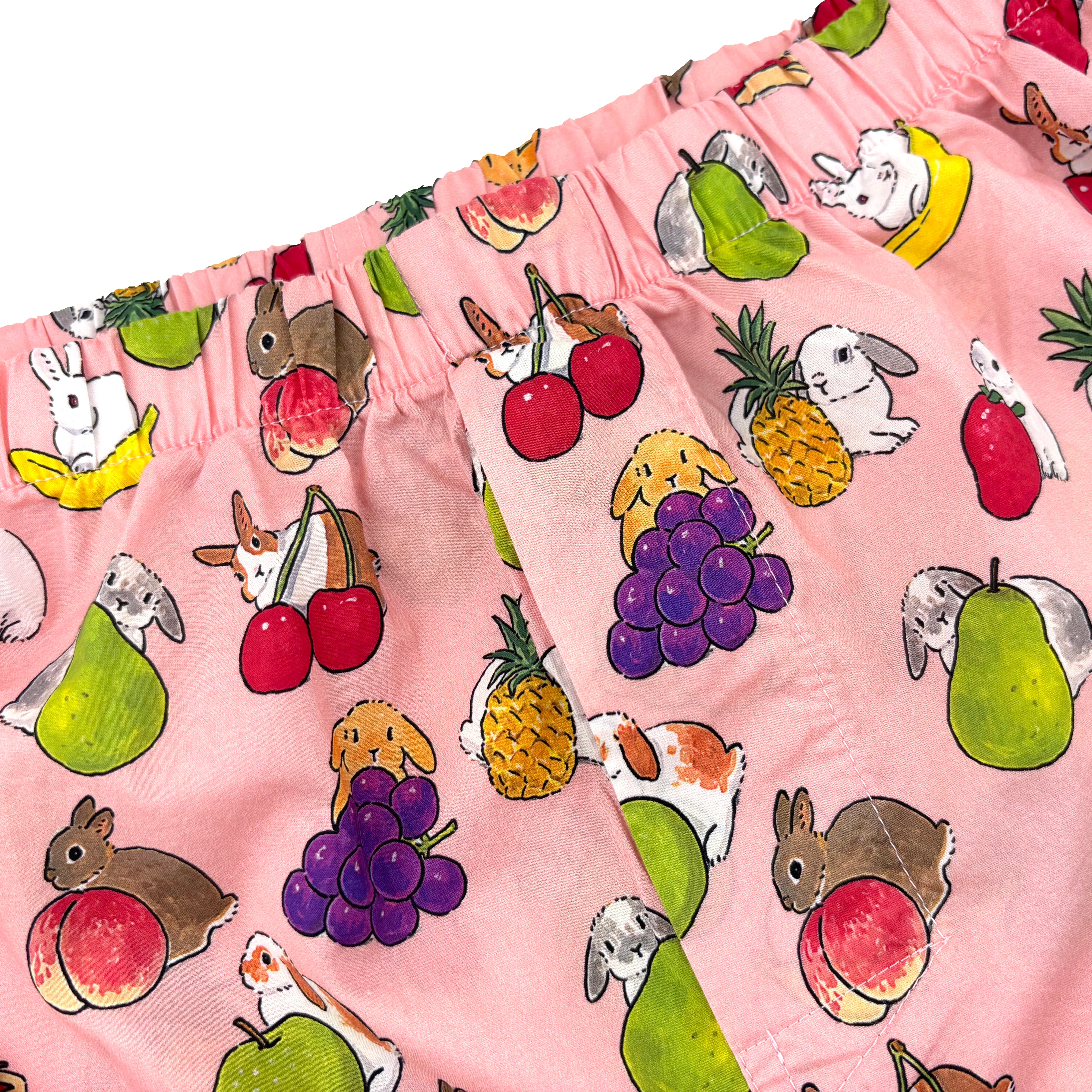 100% Cotton Fruity Bunny Rabbit Novelty Print Lightweight Boxer Shorts