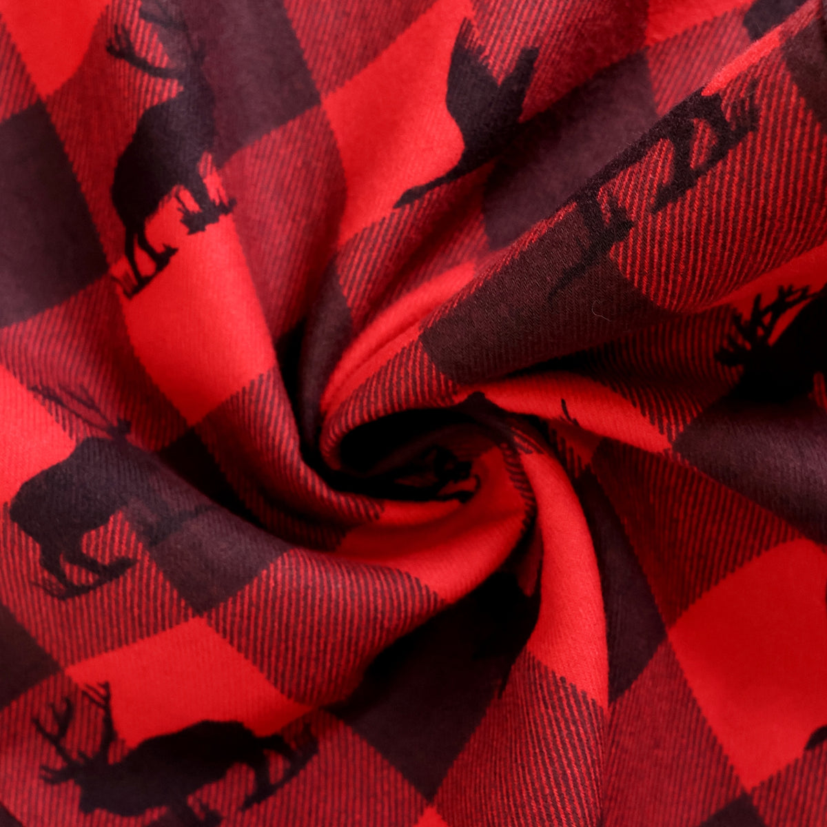 Canadian Wilderness Inspired Moose & Geese Print Buffalo Plaid Pajamas