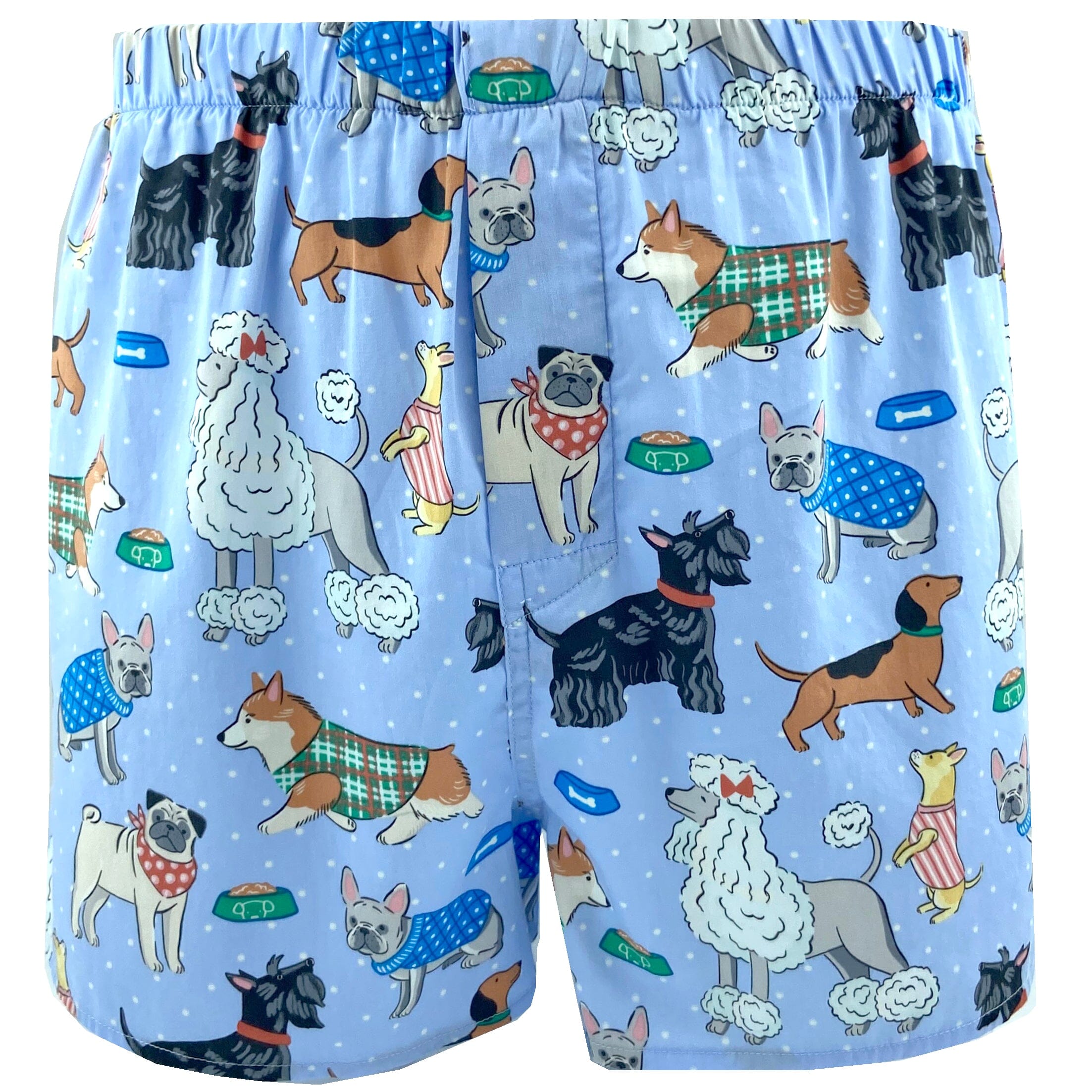 Fun Polka Dotted Dogs All Over Print Cotton Boxer Shorts Underwear