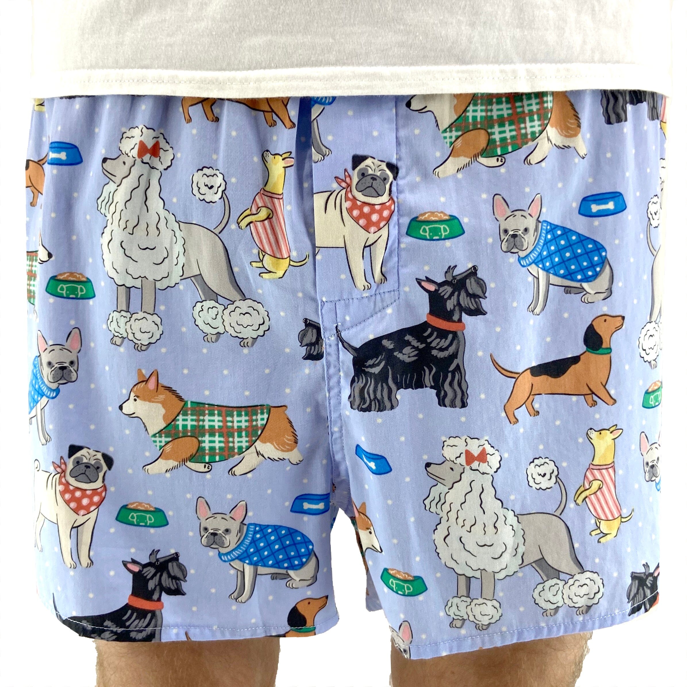 Fun Polka Dotted Dogs All Over Print Cotton Boxer Shorts Underwear
