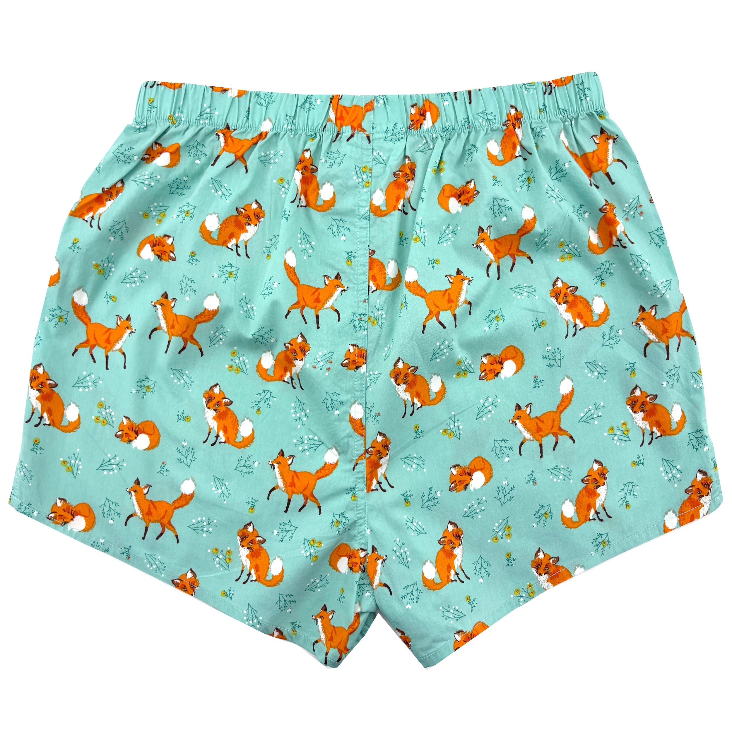 Men's Classic Orange Fox All Over Novelty Print Cotton Boxer Shorts
