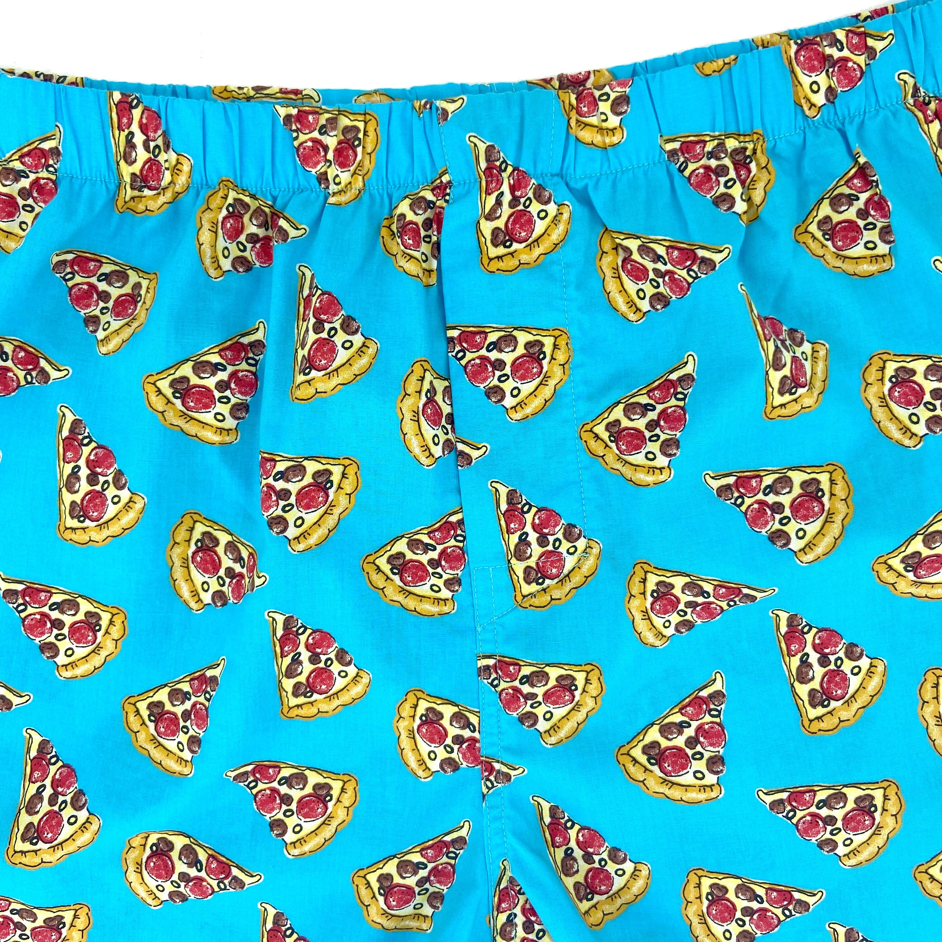 Buy Men's Cheesy Pepperoni Pizza Patterned Cotton Boxer Shorts Online