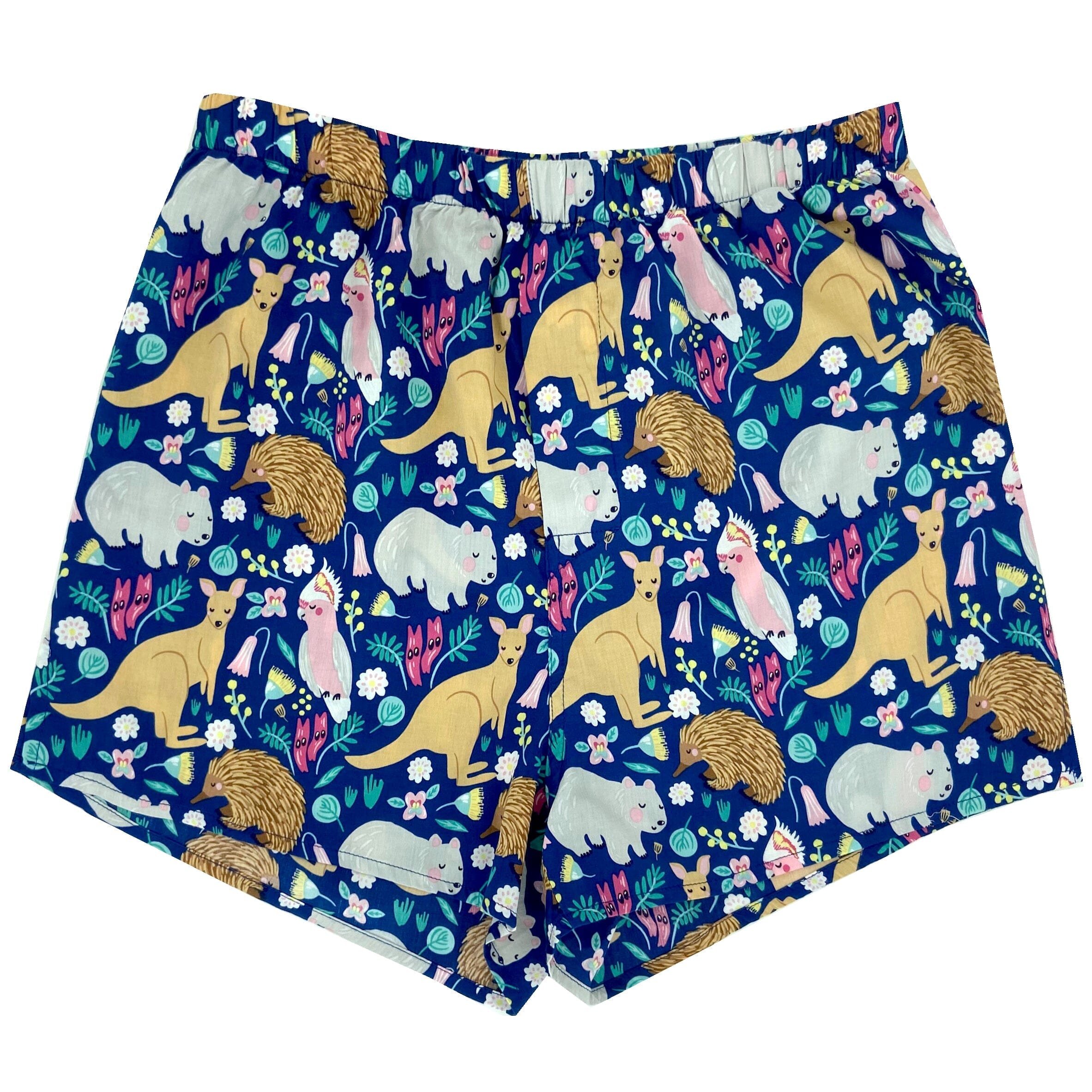 Colorful Australian Animals Kangaroo Marsupial Patterned Boxer Shorts