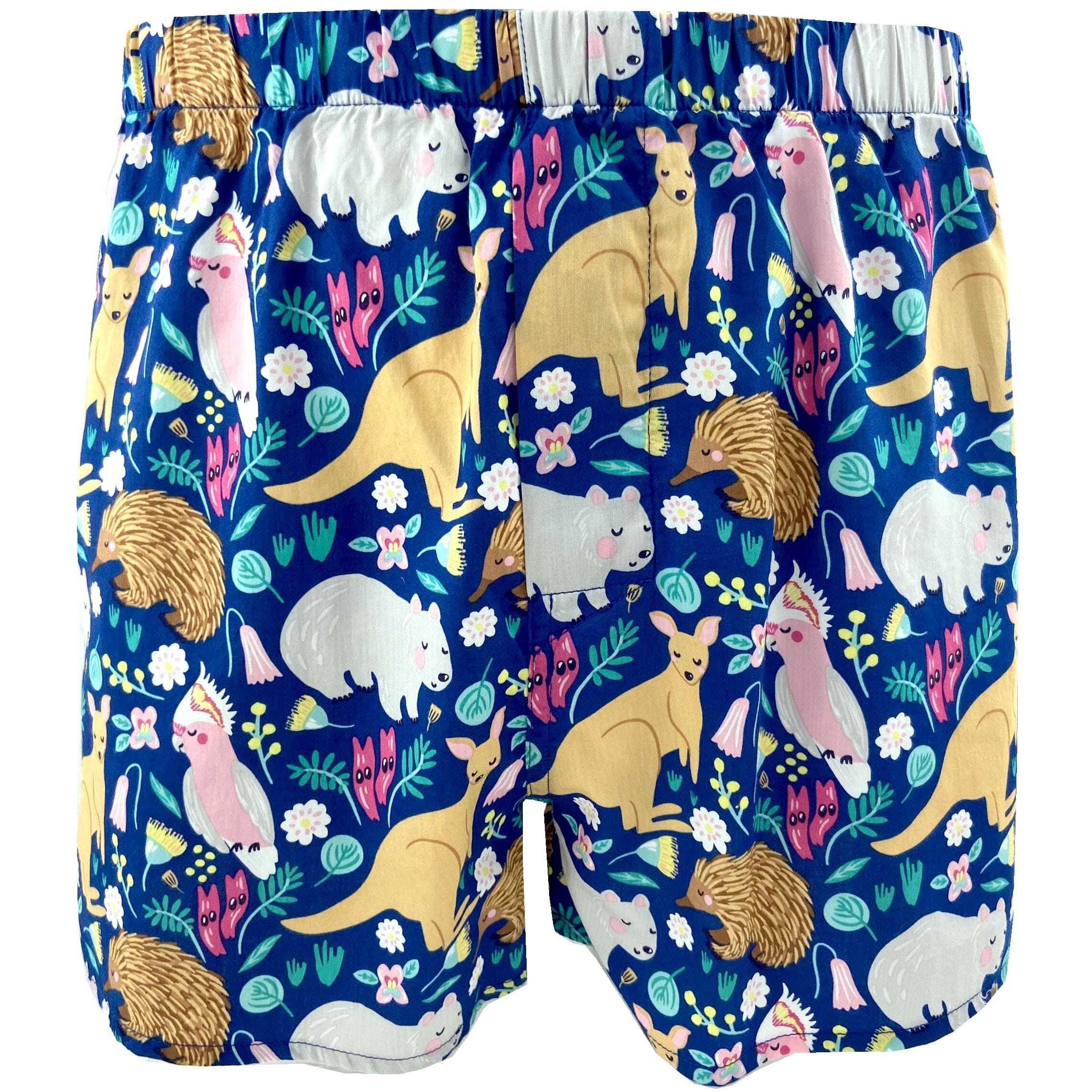 Colorful Australian Animals Kangaroo Marsupial Patterned Boxer Shorts