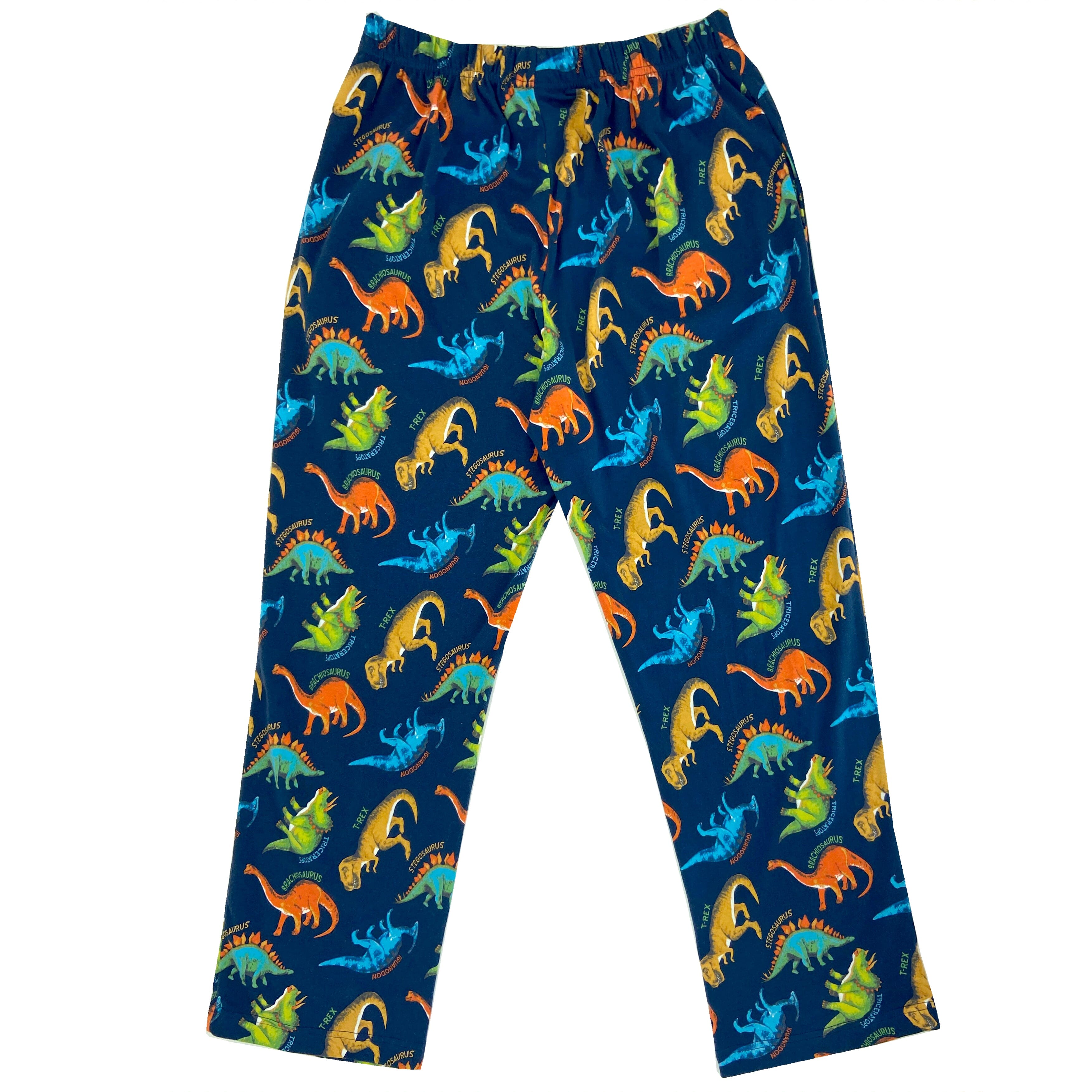 Men's Dinosaur T-Rex Patterned Cotton Knit Long Pyjama Pant Bottoms