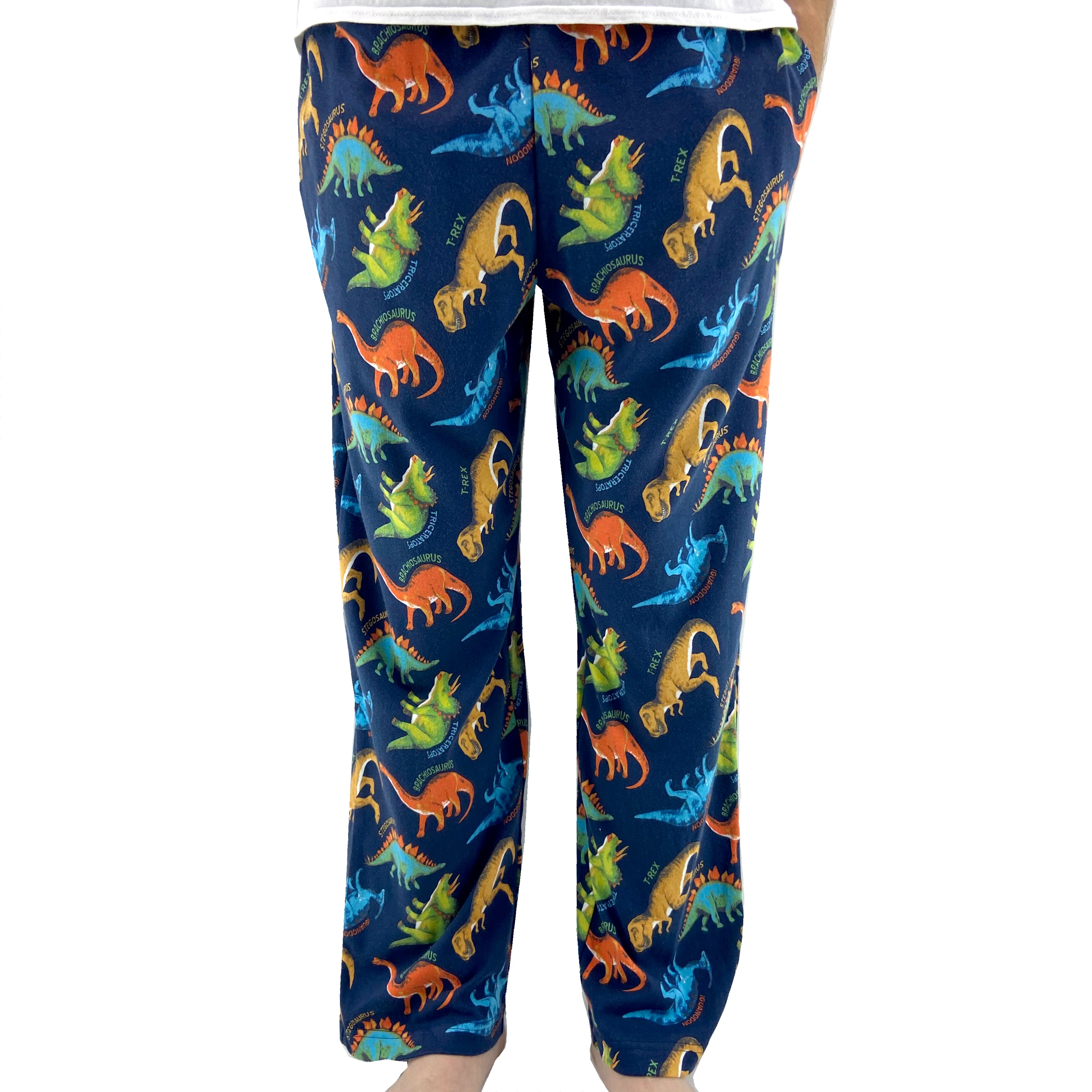 Men's Dinosaur T-Rex Patterned Cotton Knit Long Pyjama Pant Bottoms