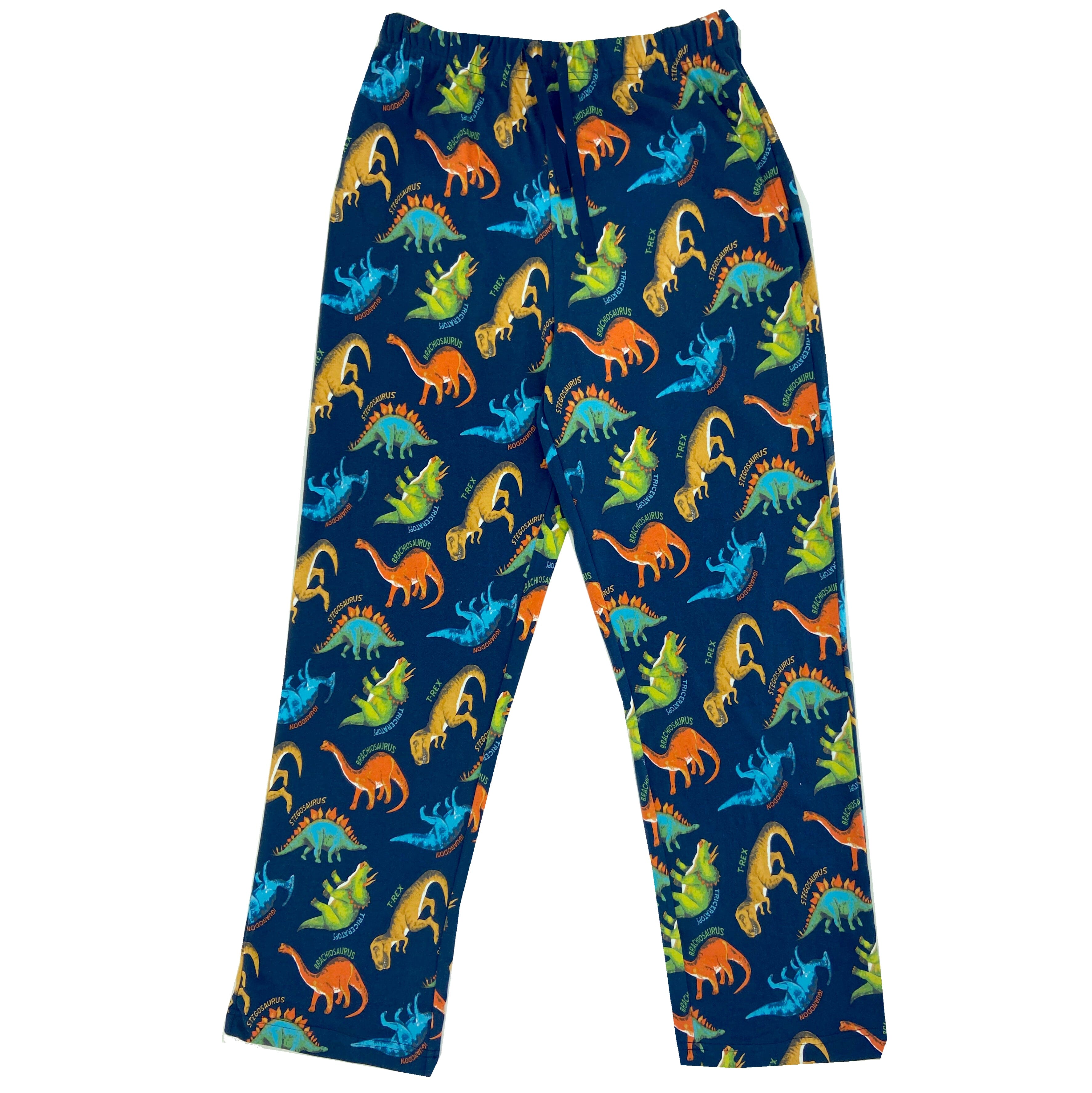 Men's Dinosaur T-Rex Patterned Cotton Knit Long Pyjama Pant Bottoms