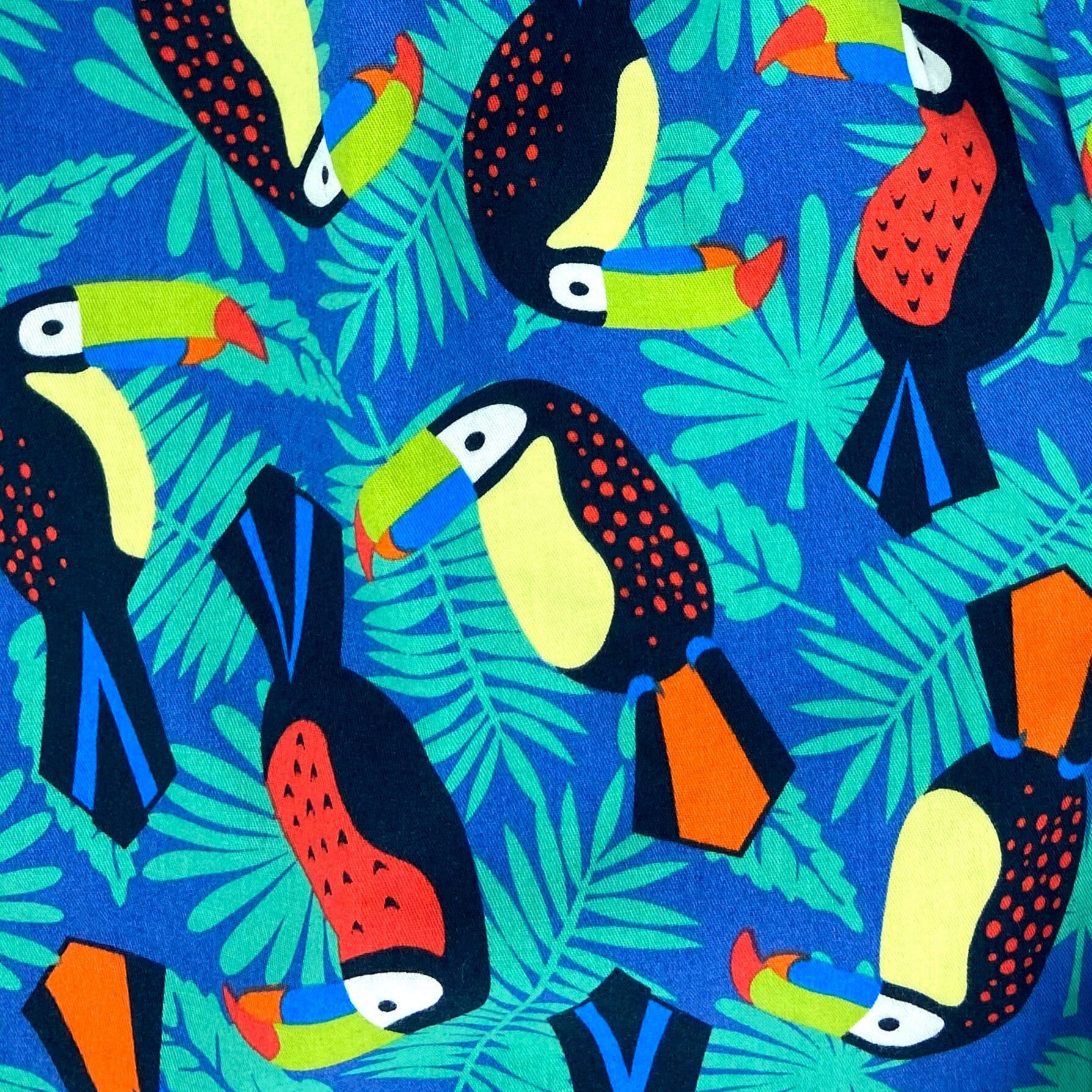 Men's Vibrant Toucan Bird Animal Patterned Cotton Boxer Shorts S-XXL