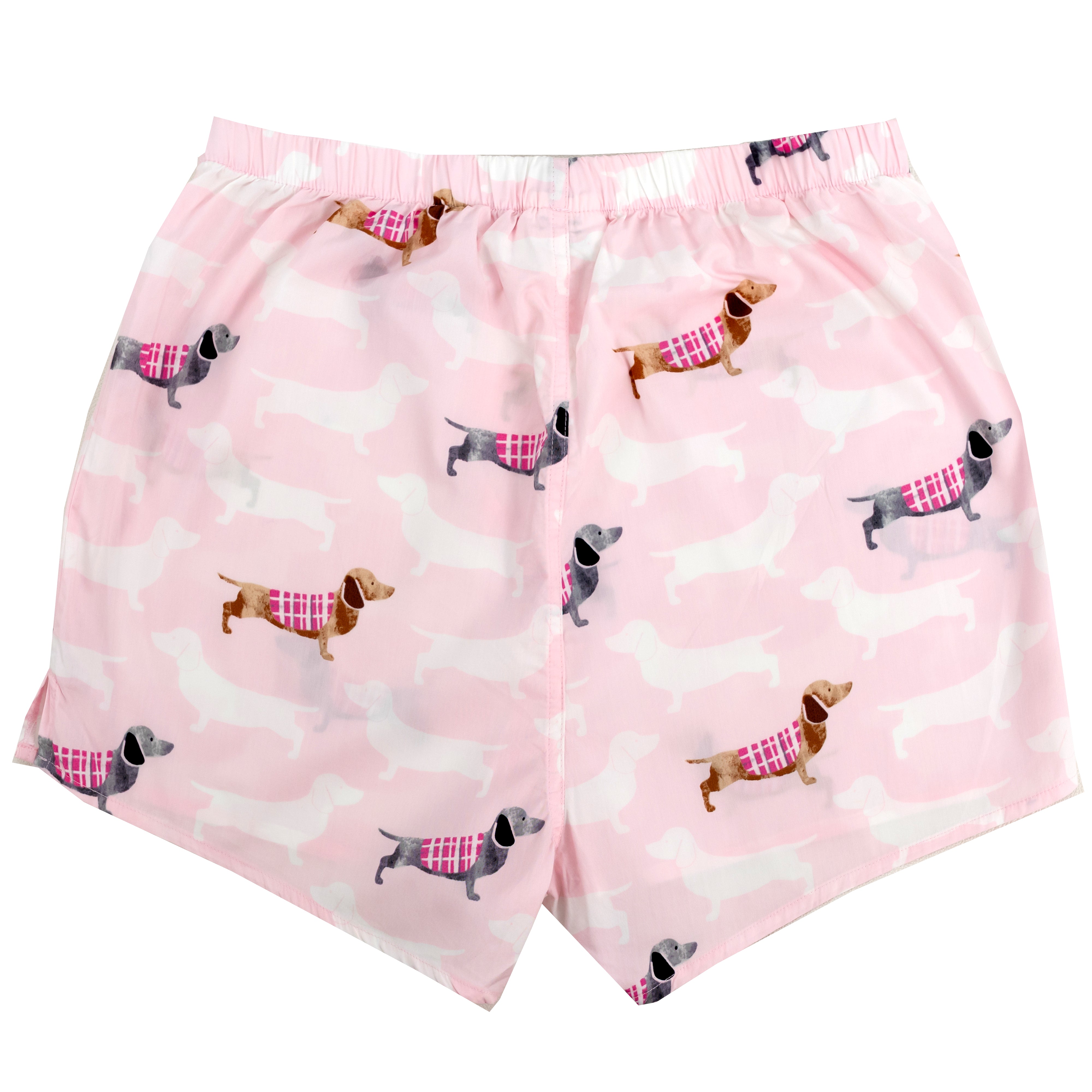 Mens Pink Dachshund Weiner Doxie Puppy Dog All Over Print Boxer Shorts ROCK ATOLL