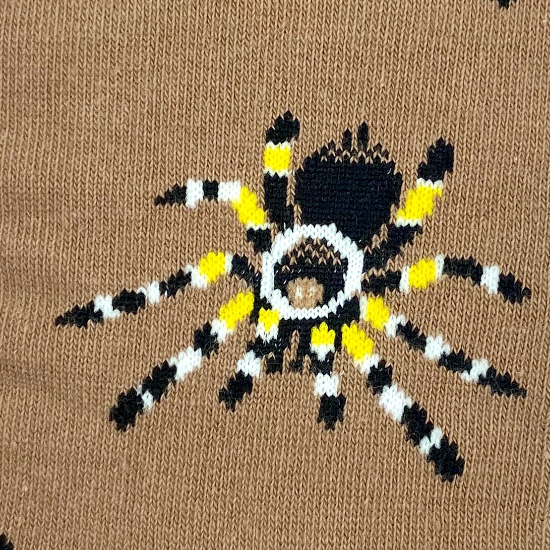 Brown Tarantula Spider All Over Print Durable Stretch Novelty Socks