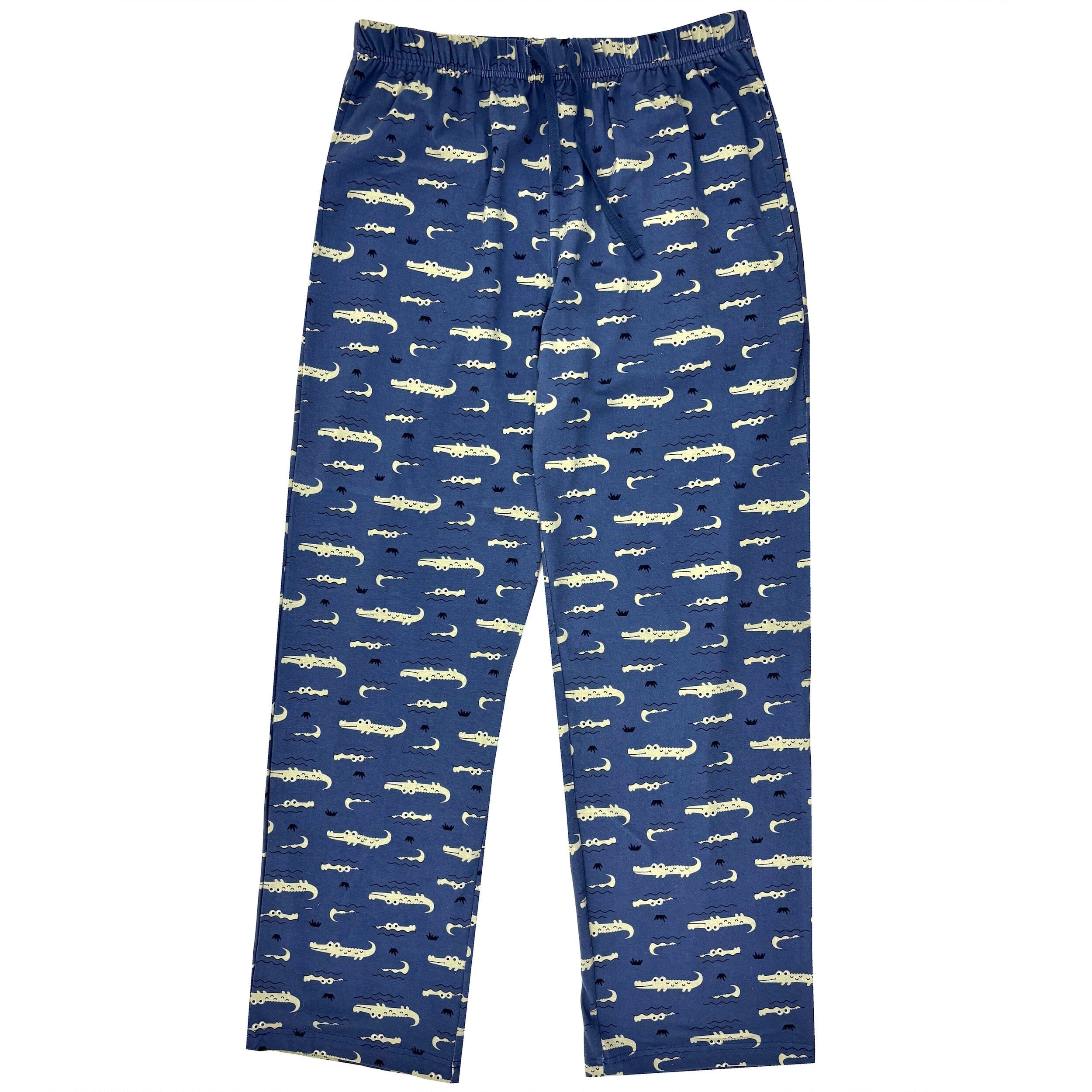Men's Cartoon Crocodile Alligator Patterned Soft Cotton Pajama Pants