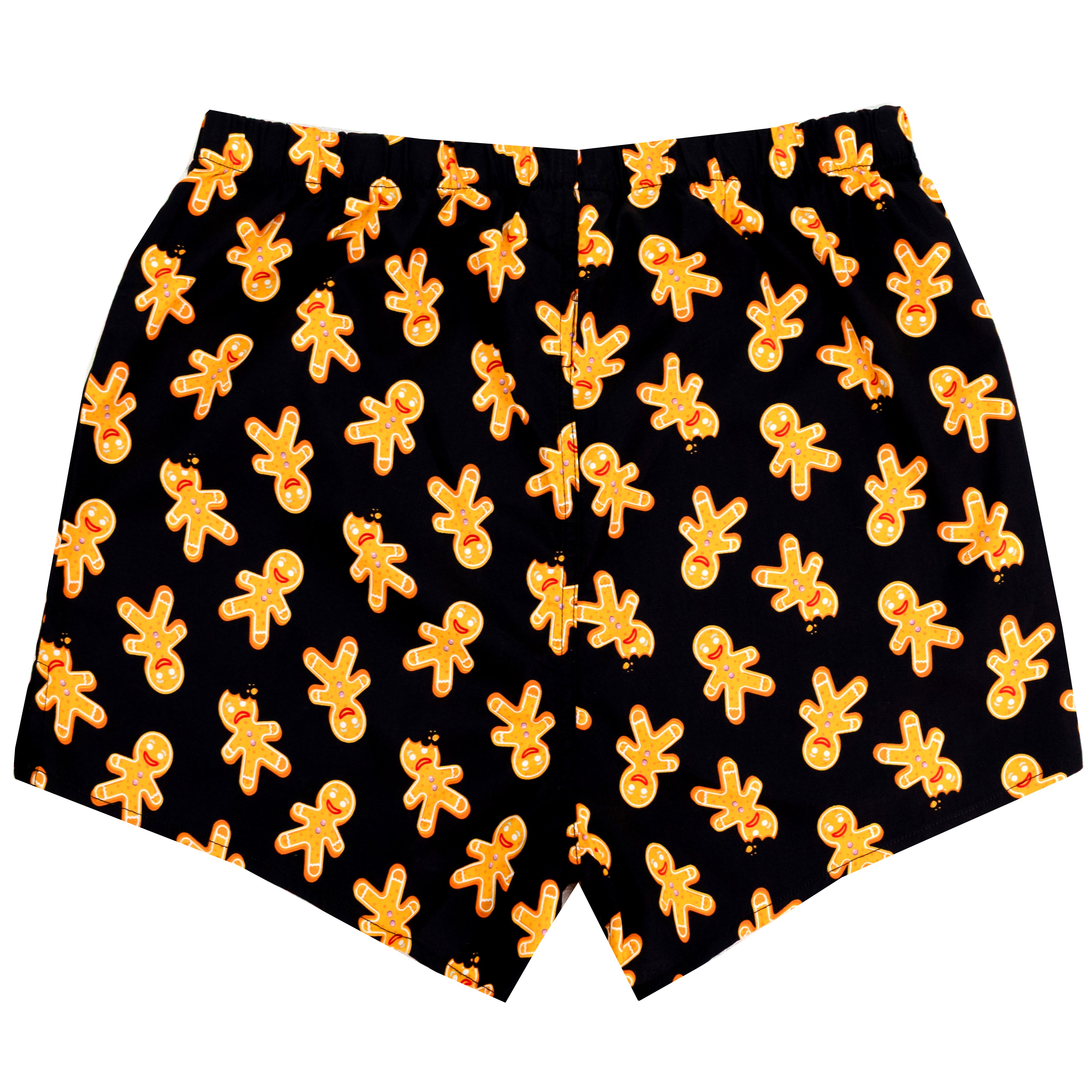 Men's Christmas Gingerbread Men All Over Print Novelty Boxer Shorts. Super Soft Breathable & Lightweight.