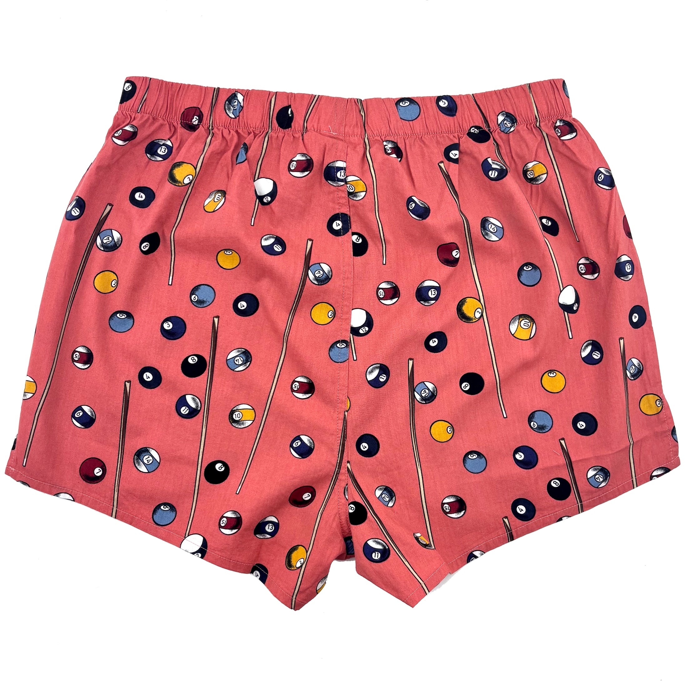 Mens Cue Sports Themed Snooker Pool Ball Patterned Cotton Boxer Shorts