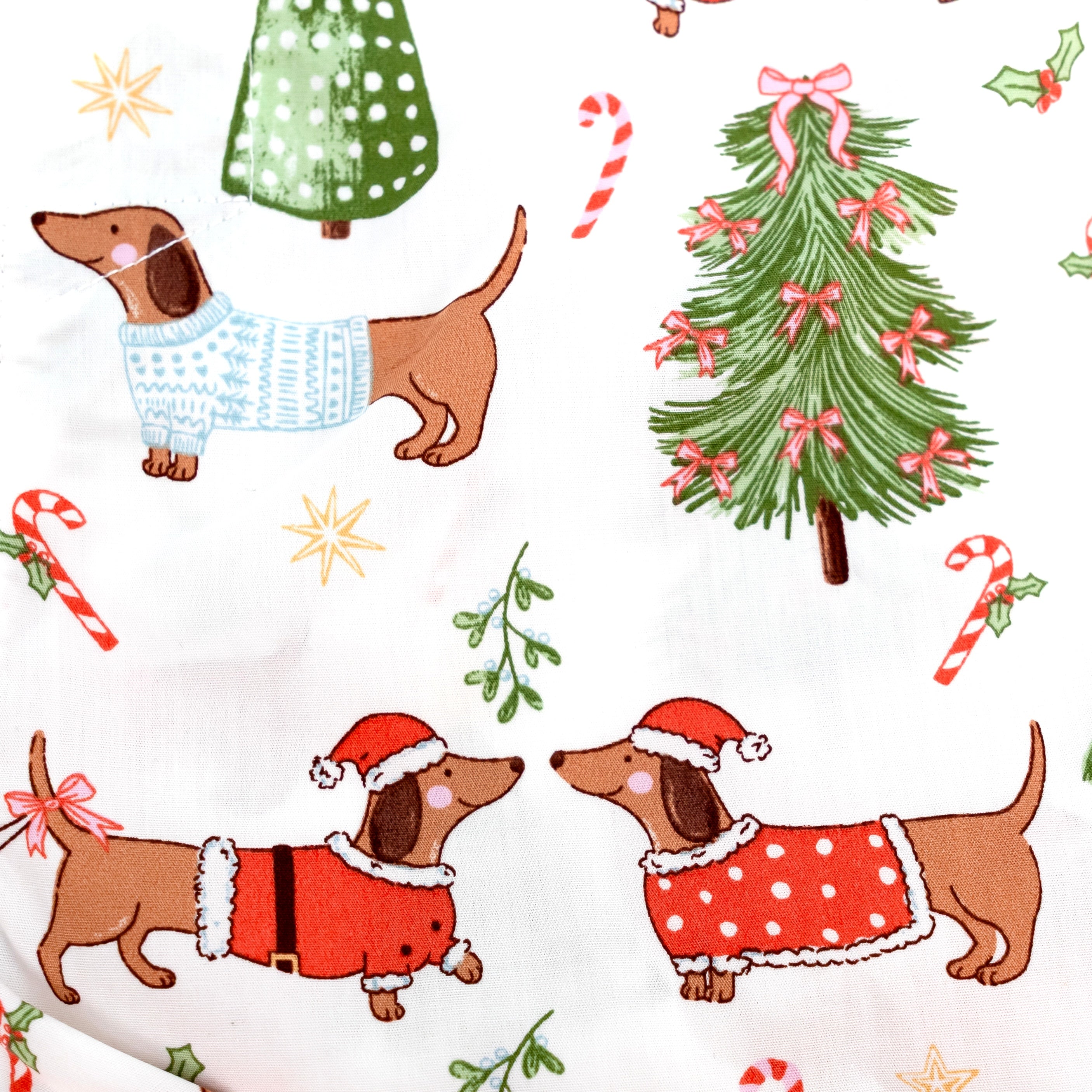Christmas Themed Dachshund Dogs in Santa Costumes Patterned Boxers