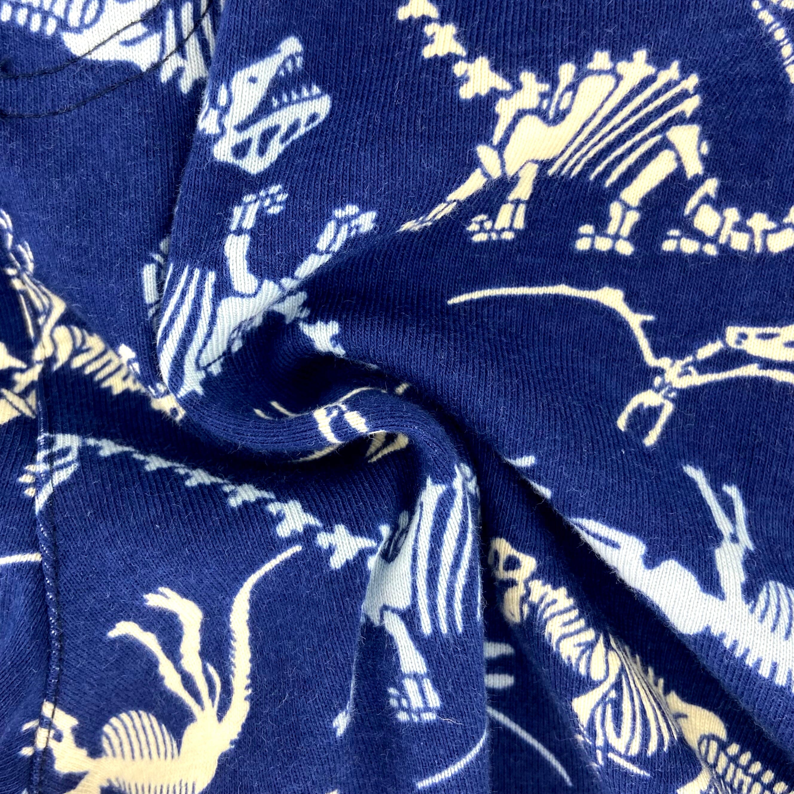 Men's Dinosaur Fossil All Over Print Cotton Knit Pyjama Sleep Shorts