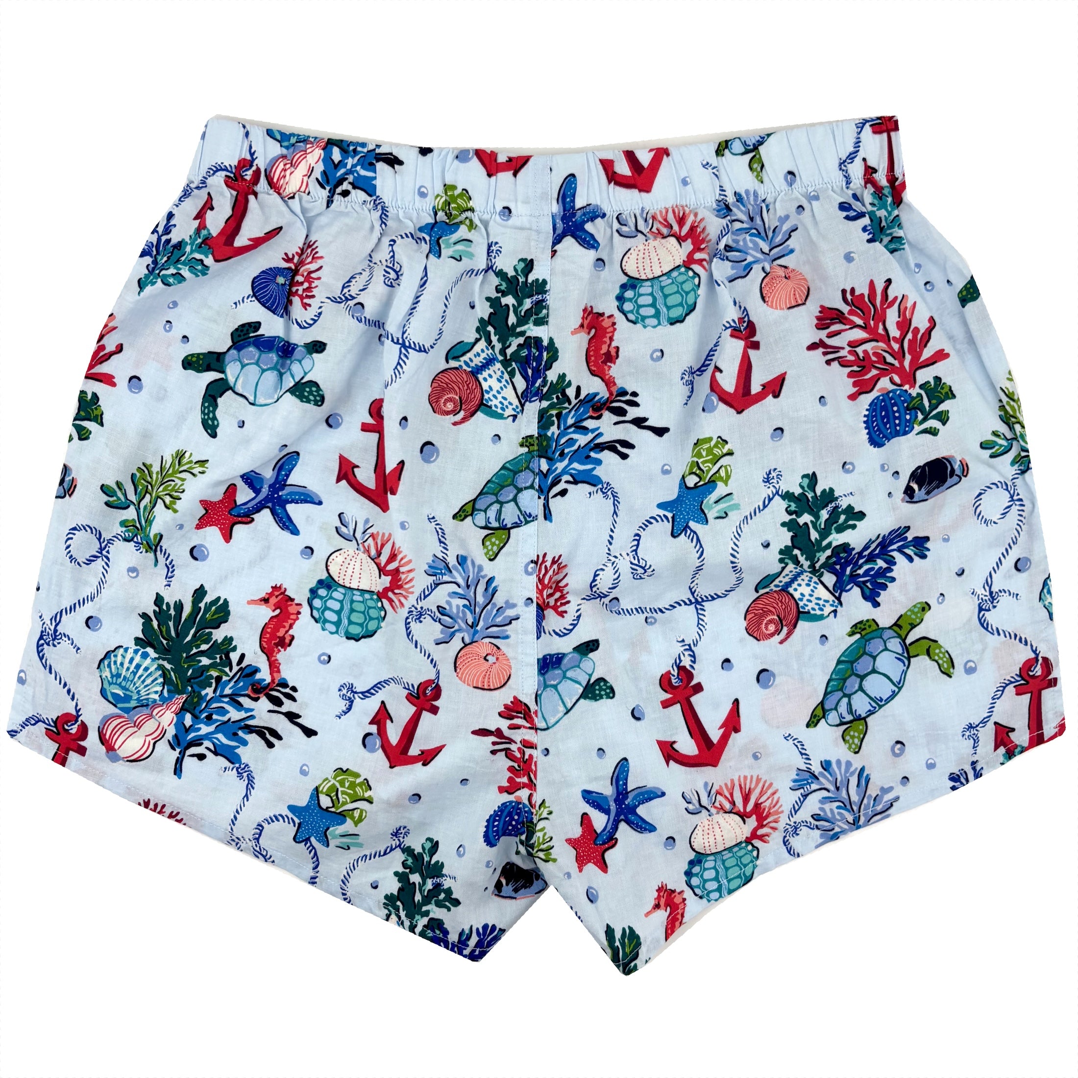Under The Sea Diving Themed Sea Turtles & Coral Patterned Boxer Shorts