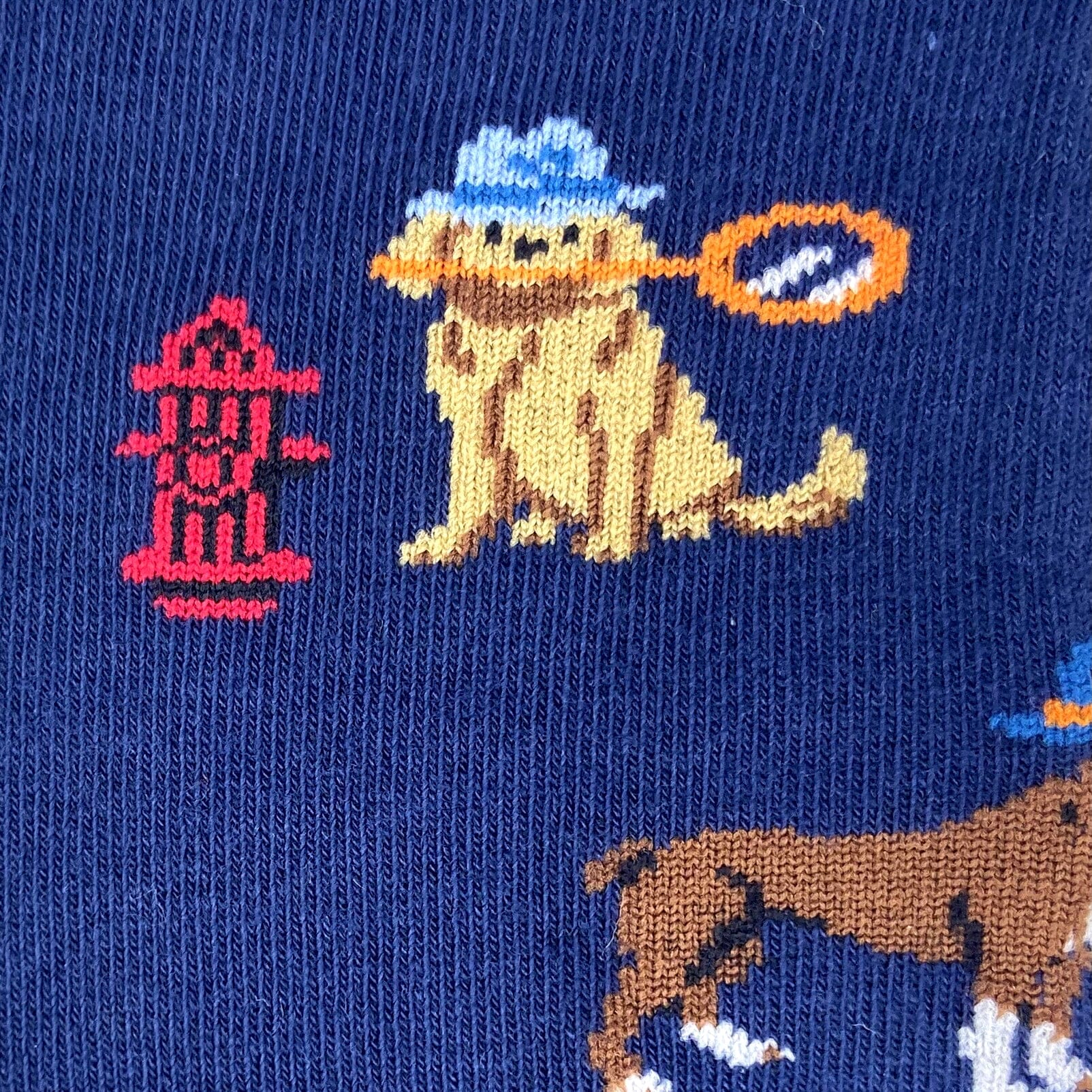 Navy Blue Golden Retriever St Bernard Puppies Patterned Novelty Socks