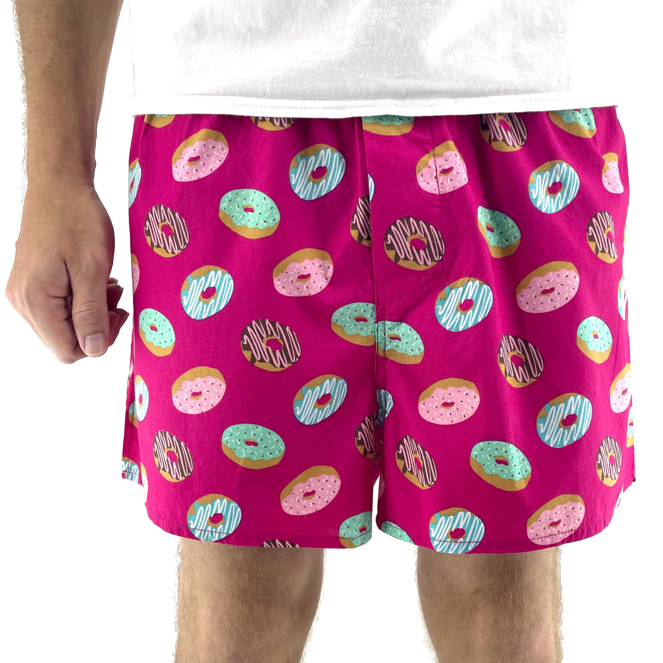 Men's Yummy Glazed Doughnut Donut Print Cotton Boxer Shorts Underwear