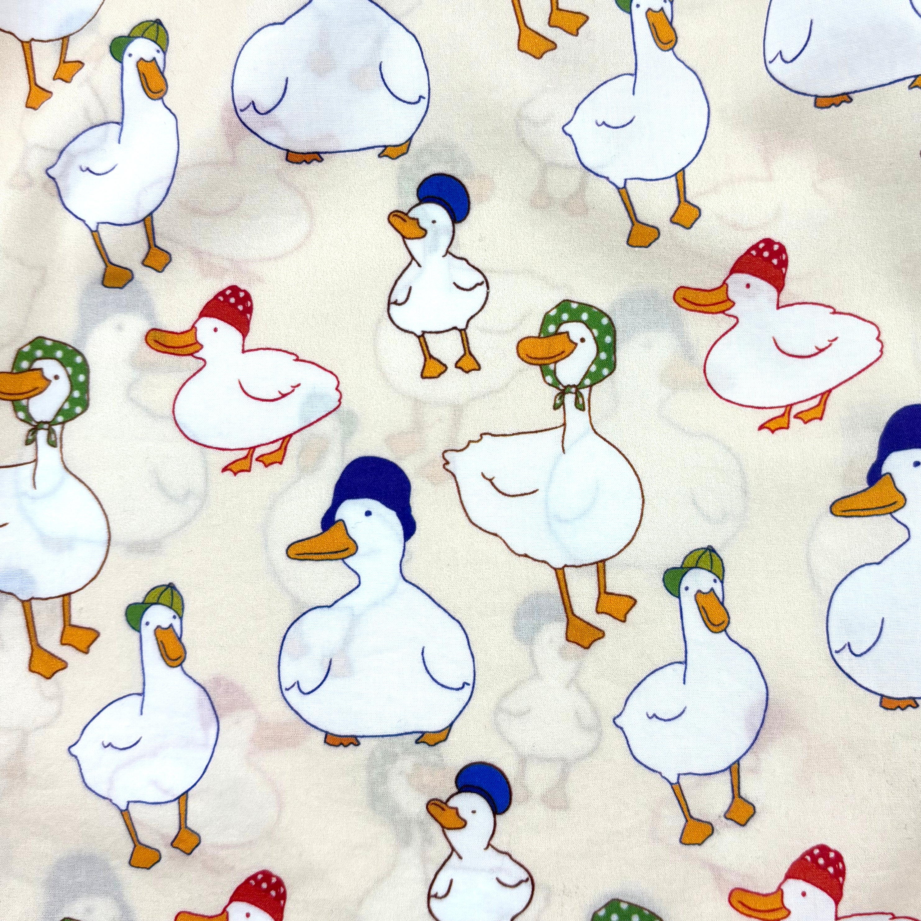 Mens White Pekin Duck All Over Print Cotton Novelty Boxer Short Undies