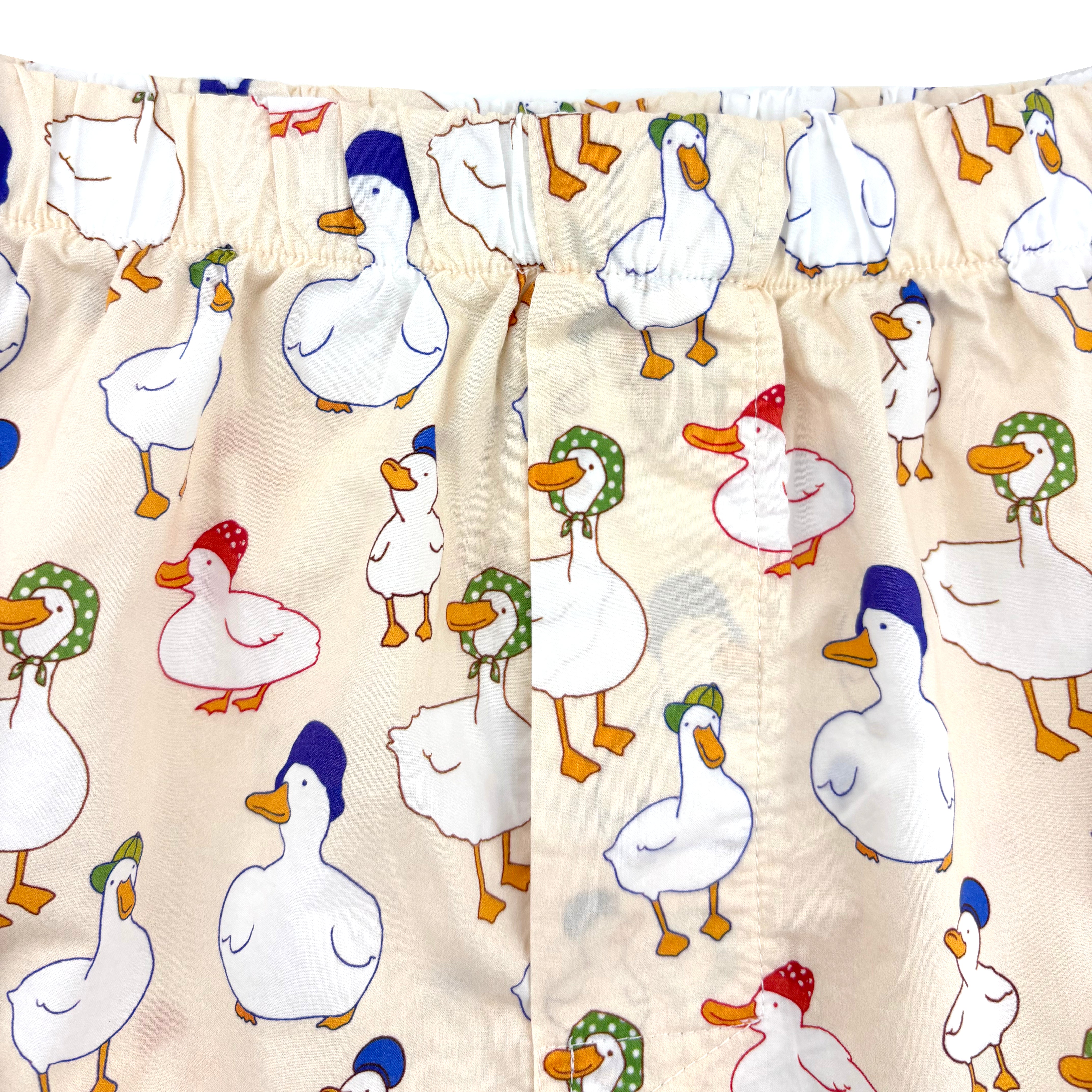 Mens White Pekin Duck All Over Print Cotton Novelty Boxer Short Undies