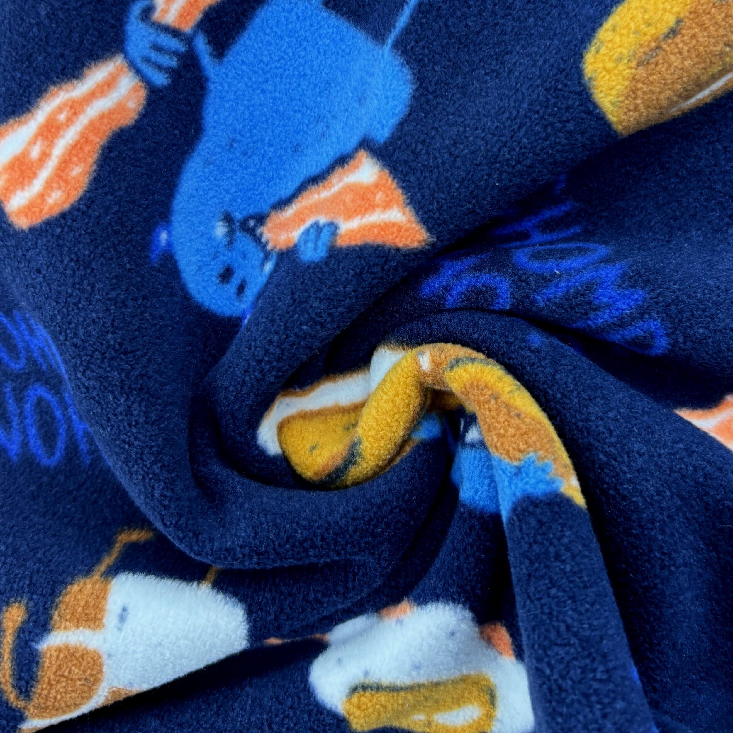 Breakfast Food Bacon Eggs Pancake Monster Print Fleece Pajama Bottoms