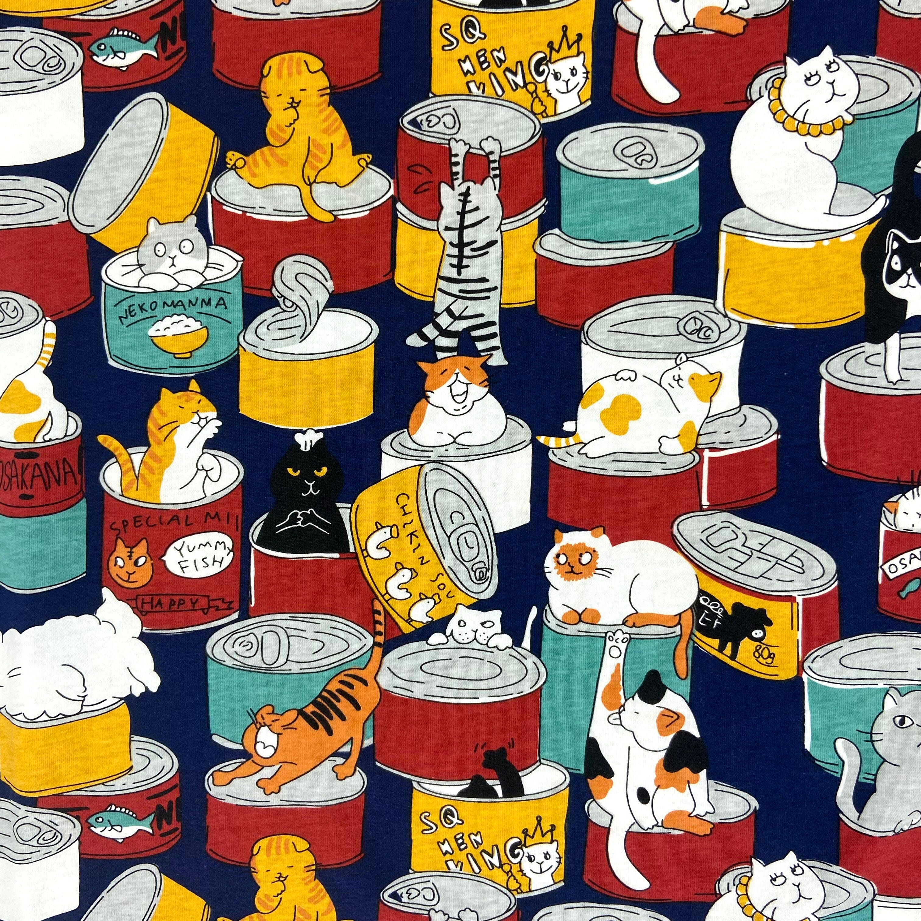 Womens Kitty Cat All Over Pattern Soft Cotton Crew Round Neck T-Shirt