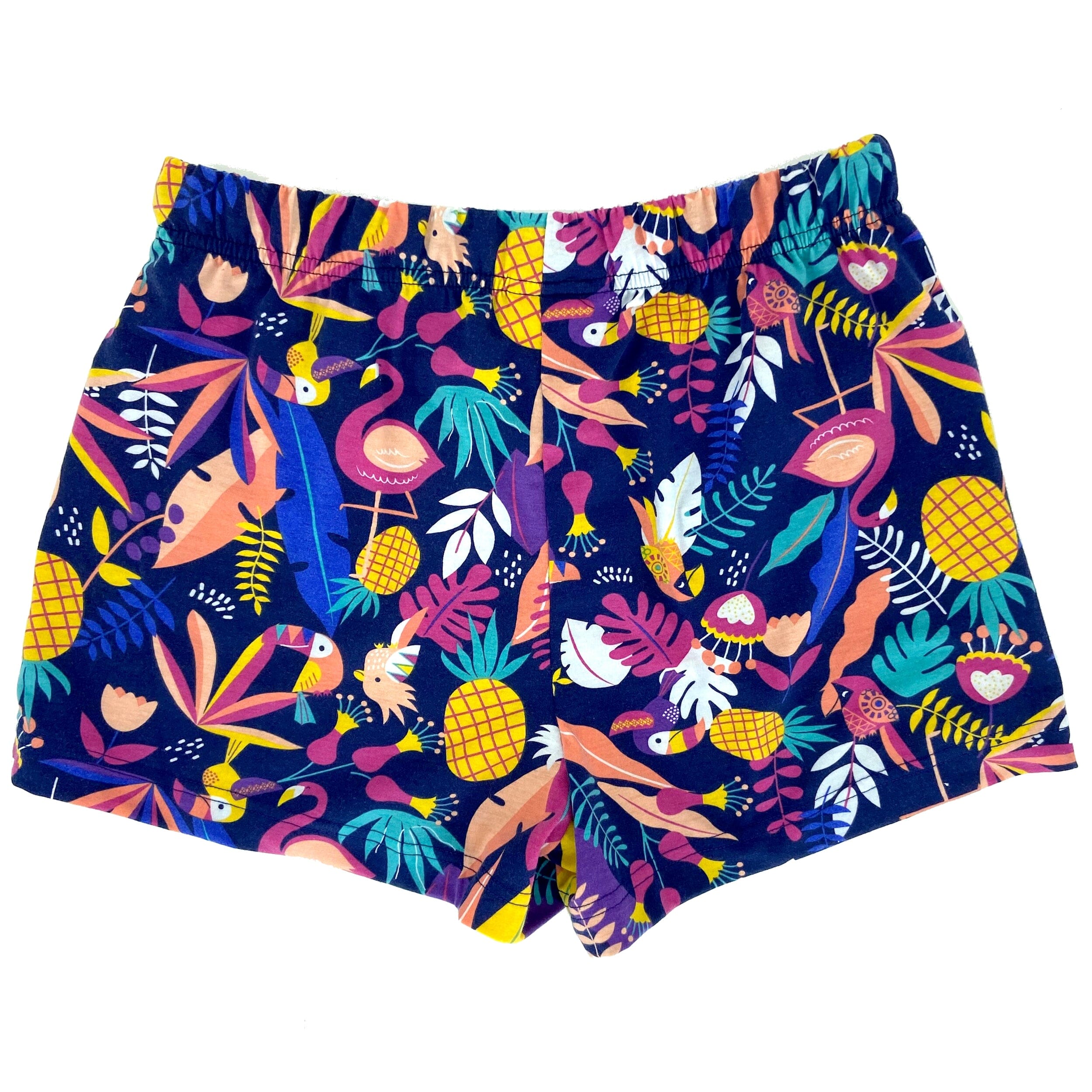 Women's Floral Pineapple Flamingo Parrot Bird Pattern Cotton PJ Shorts
