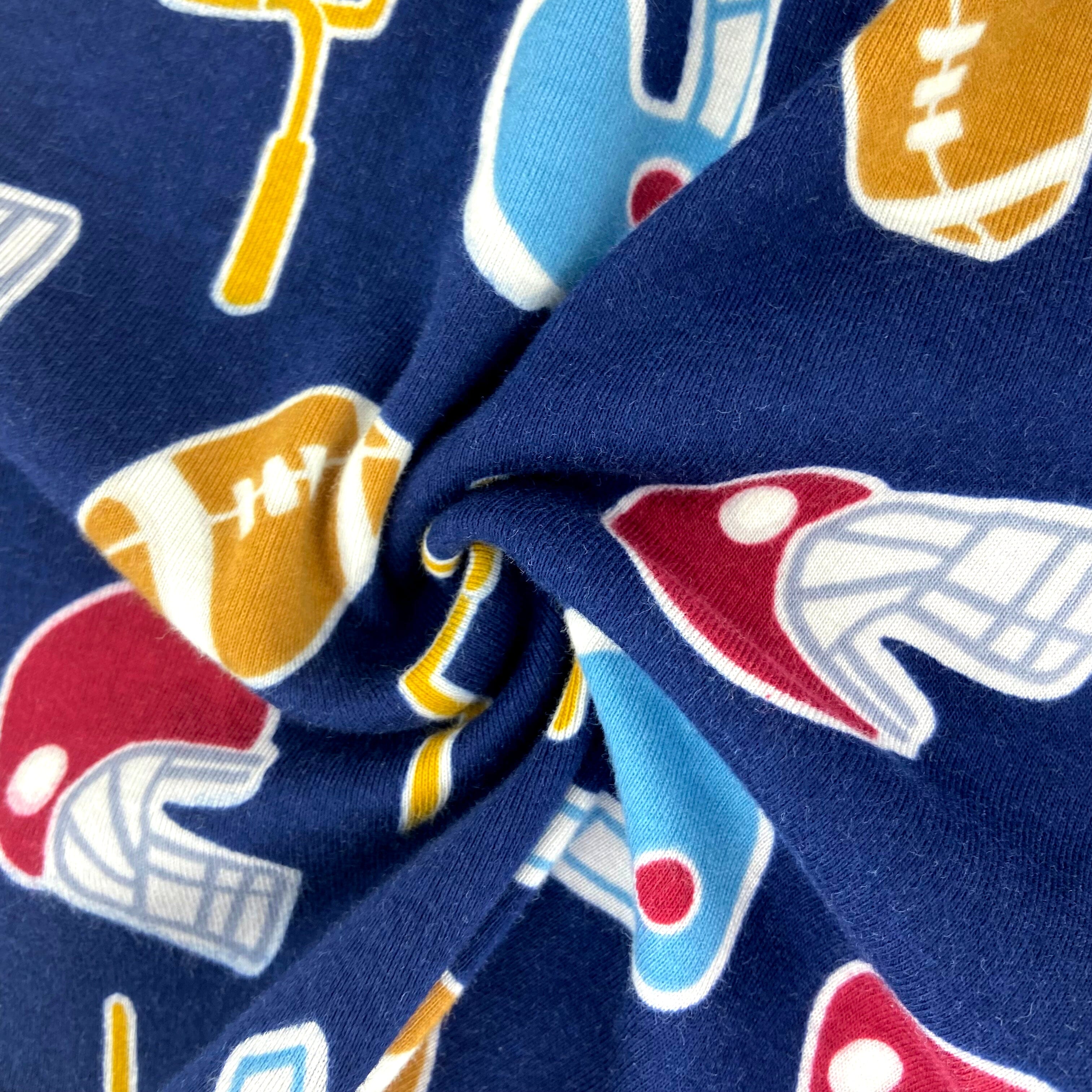 Men's Comfy Sport Themed Football Helmet Patterned Cotton Pajama Shorts