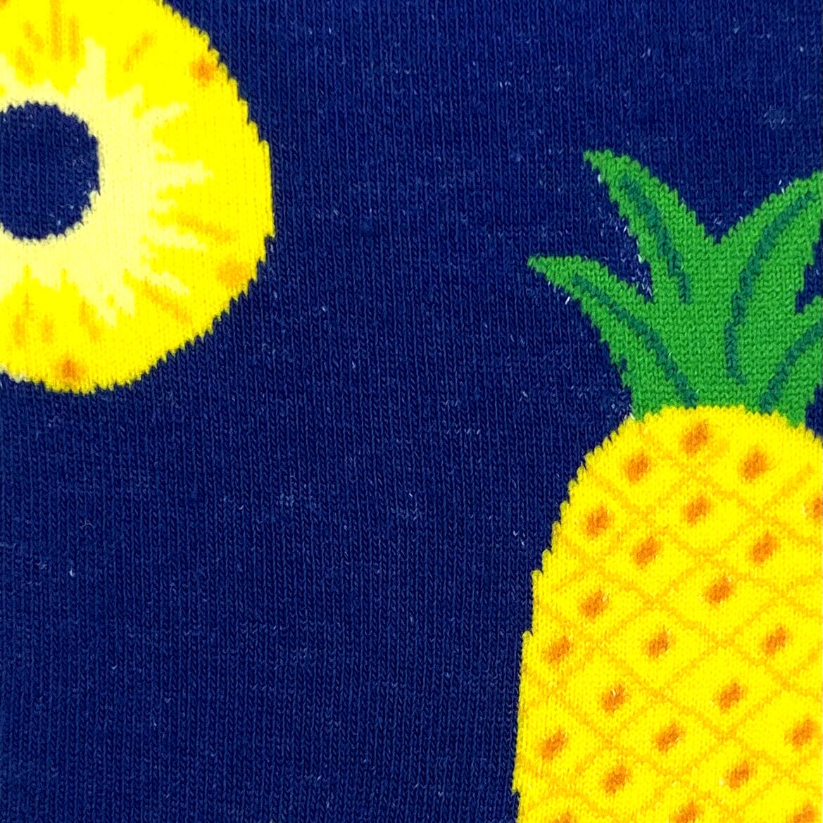 Navy Blue Tropical Fruit Themed Juicy Pineapple Patterned Dress Socks