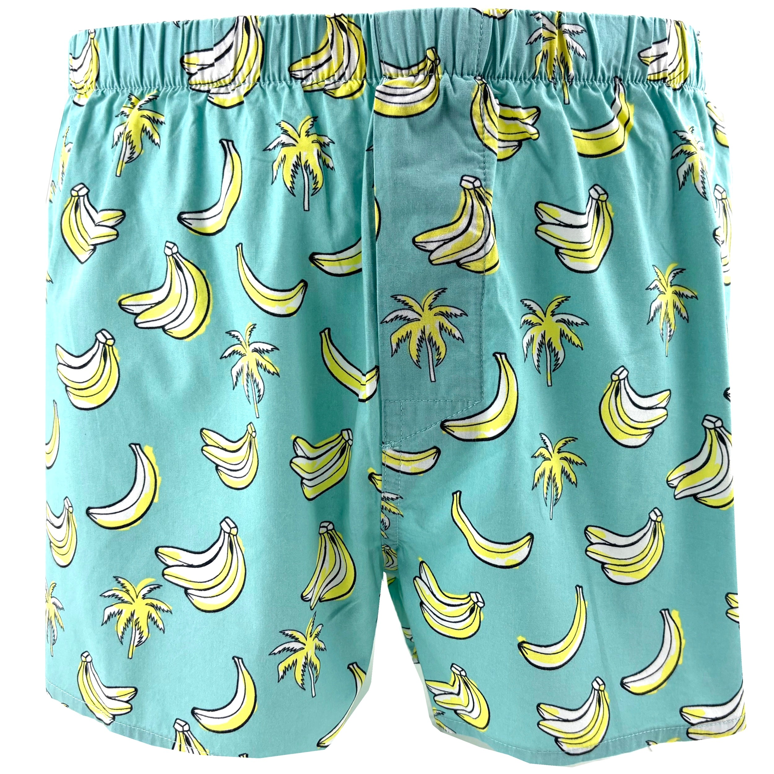 Men's Tropical Fruit Food Themed Banana Palm Tree Print Boxer Shorts
