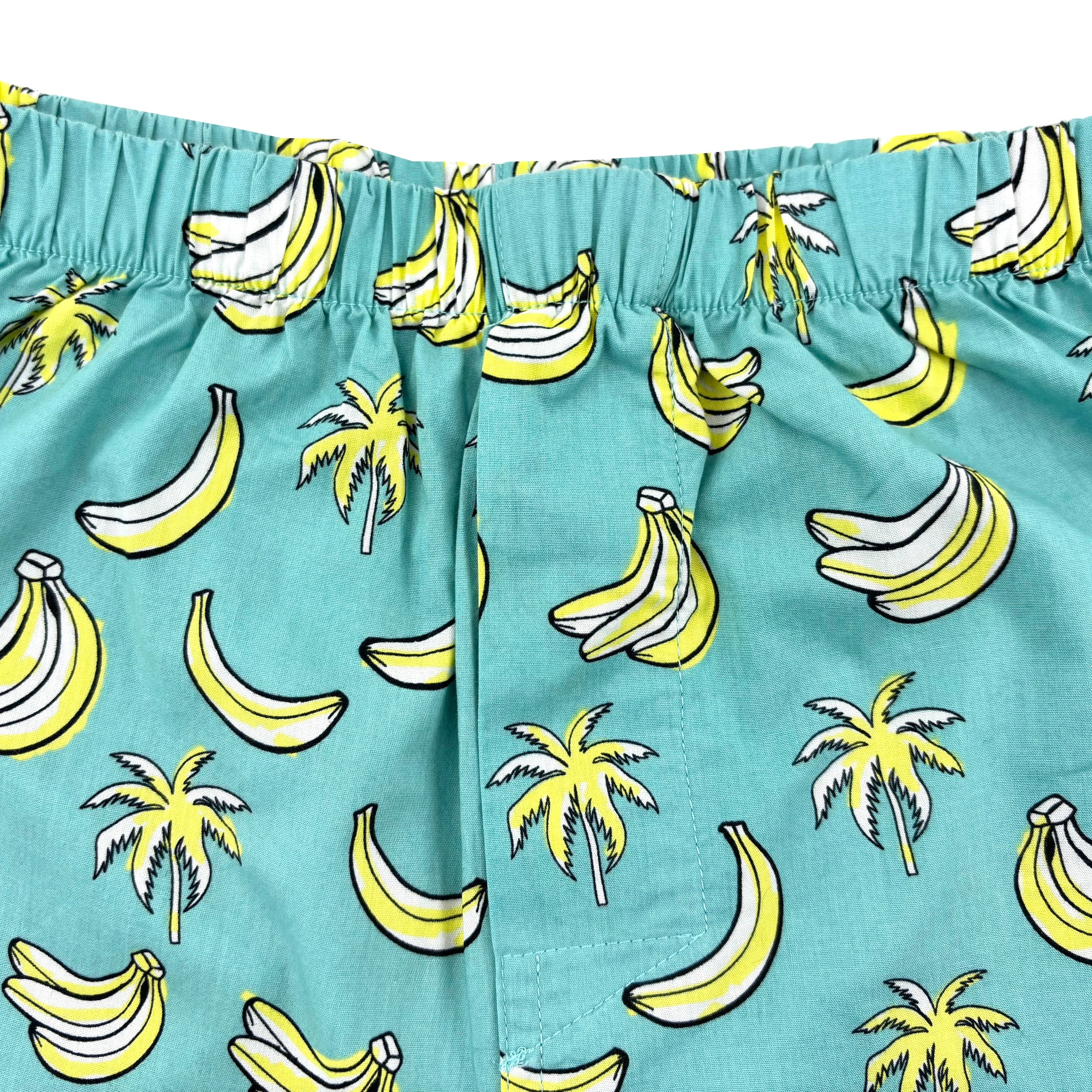 Men's Tropical Fruit Food Themed Banana Palm Tree Print Boxer Shorts