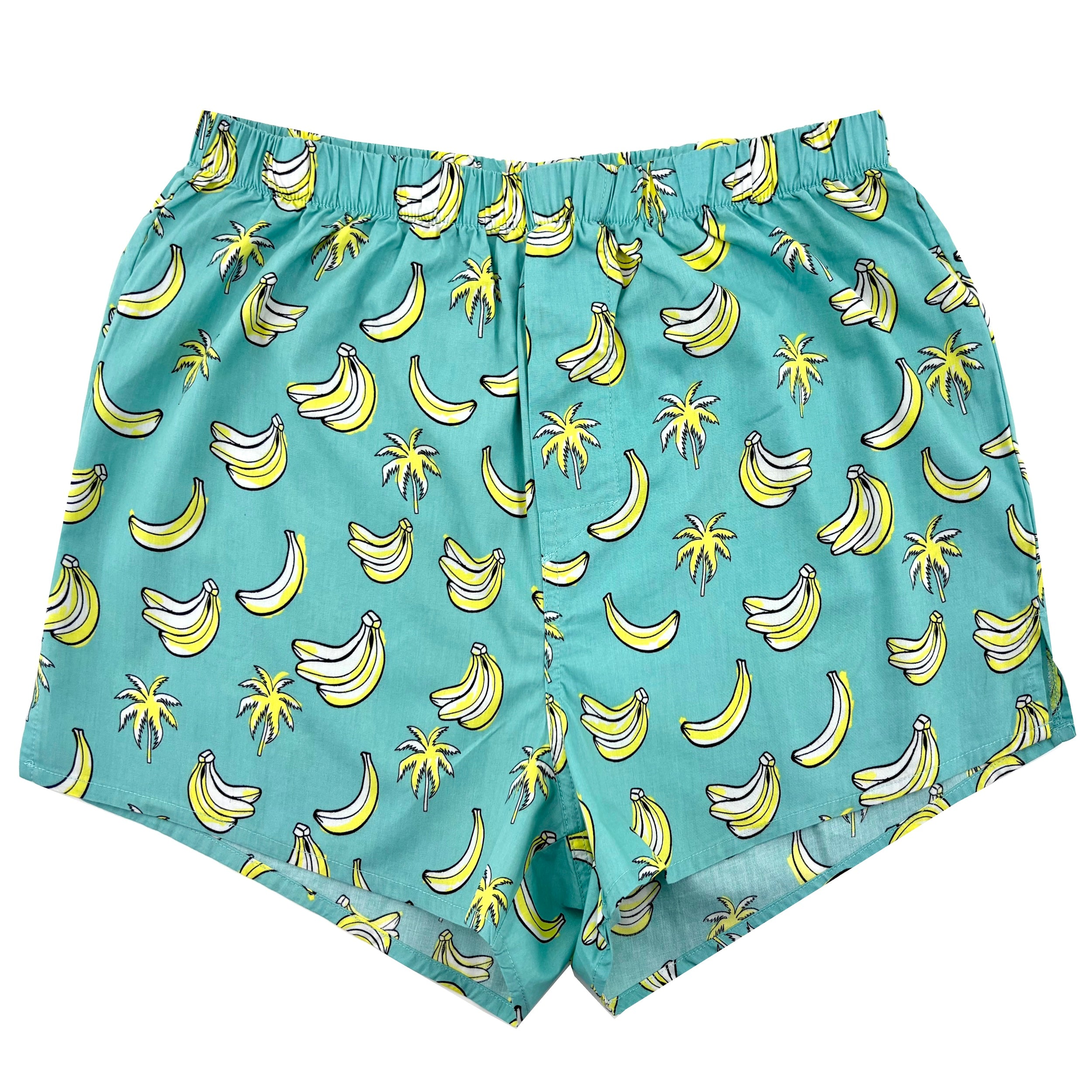 Men's Tropical Fruit Food Themed Banana Palm Tree Print Boxer Shorts