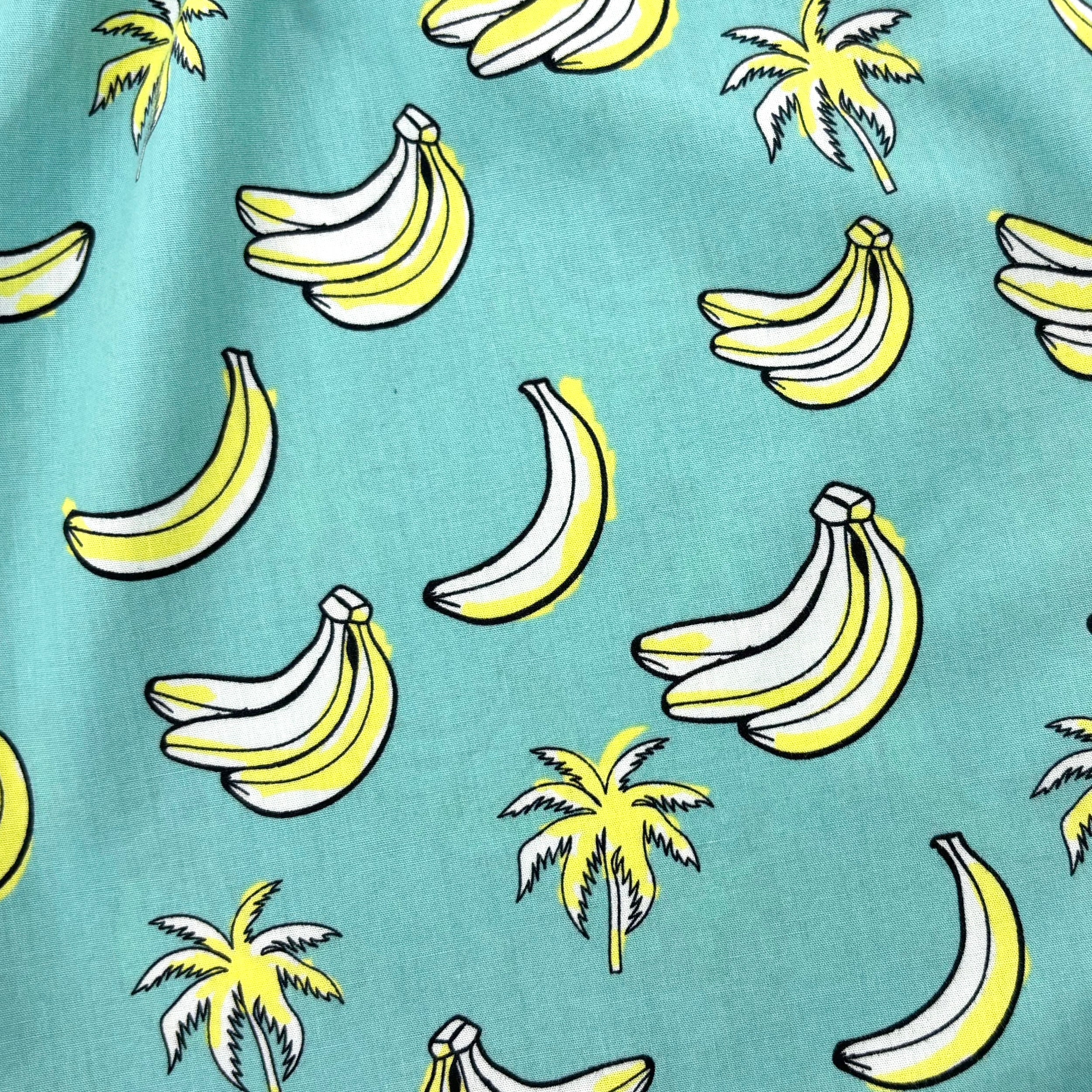 Men's Tropical Fruit Food Themed Banana Palm Tree Print Boxer Shorts