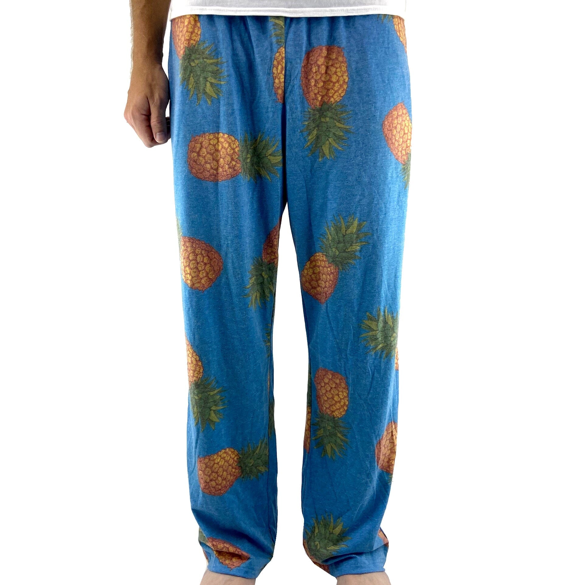 Men's Fruity Pineapple All Over Print Long Cotton Pajama Pant Bottoms