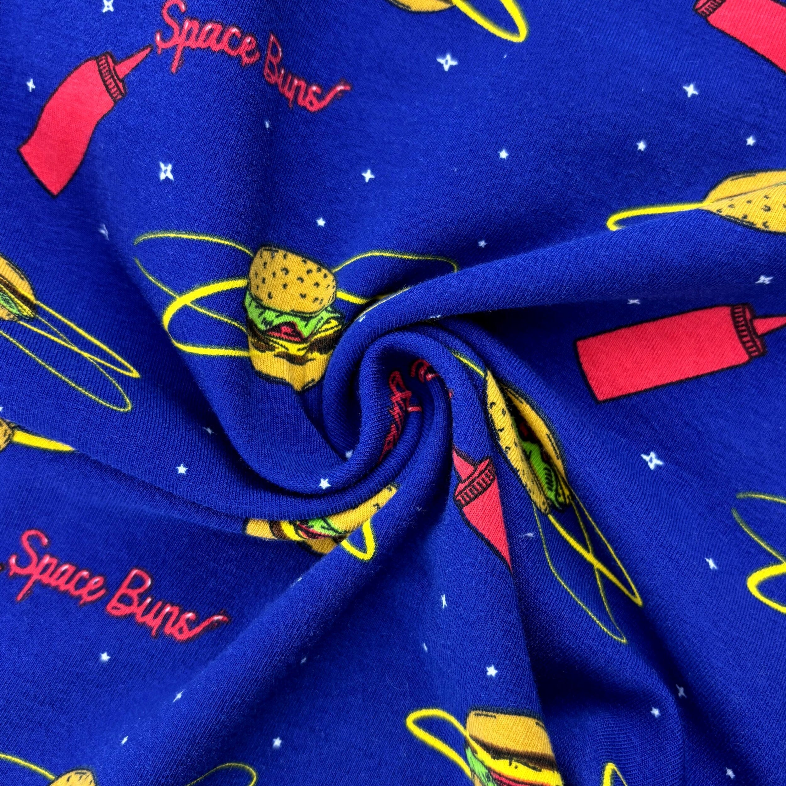 Men's Food Inspired Burgers in Space Print Cotton Pajama Sleep Pants